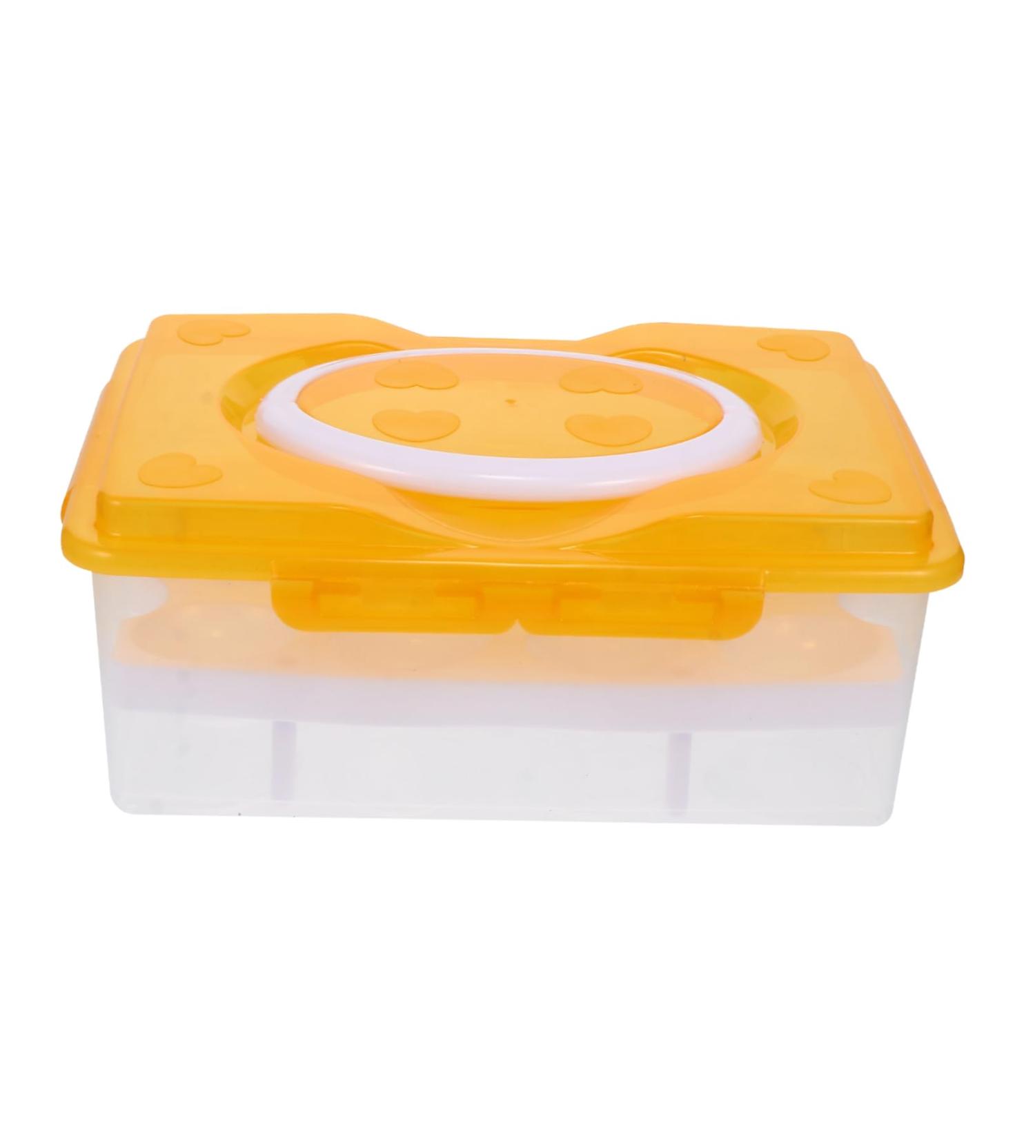 Egg Storage Box Plastic Tray Plastic Eggs Plastic Egg Holder Tray Egg Plate Travel Filling re-usable Orange 24X16.5X10CM - Buy Online on GoSupps.com