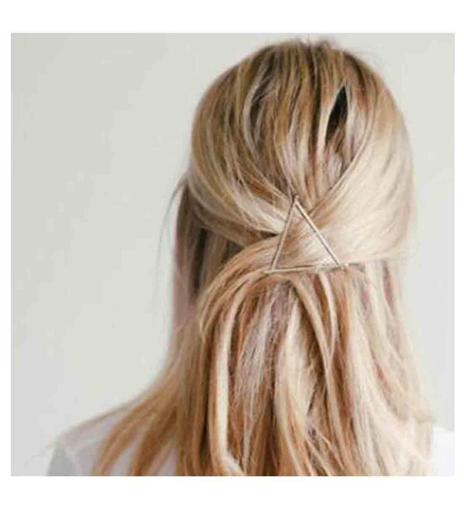 Olbye Triangle Hair Clip - Dainty Gold Hair Pin for Women and Girls | Geometry Hair Barrette - Buy Online on GoSupps.com