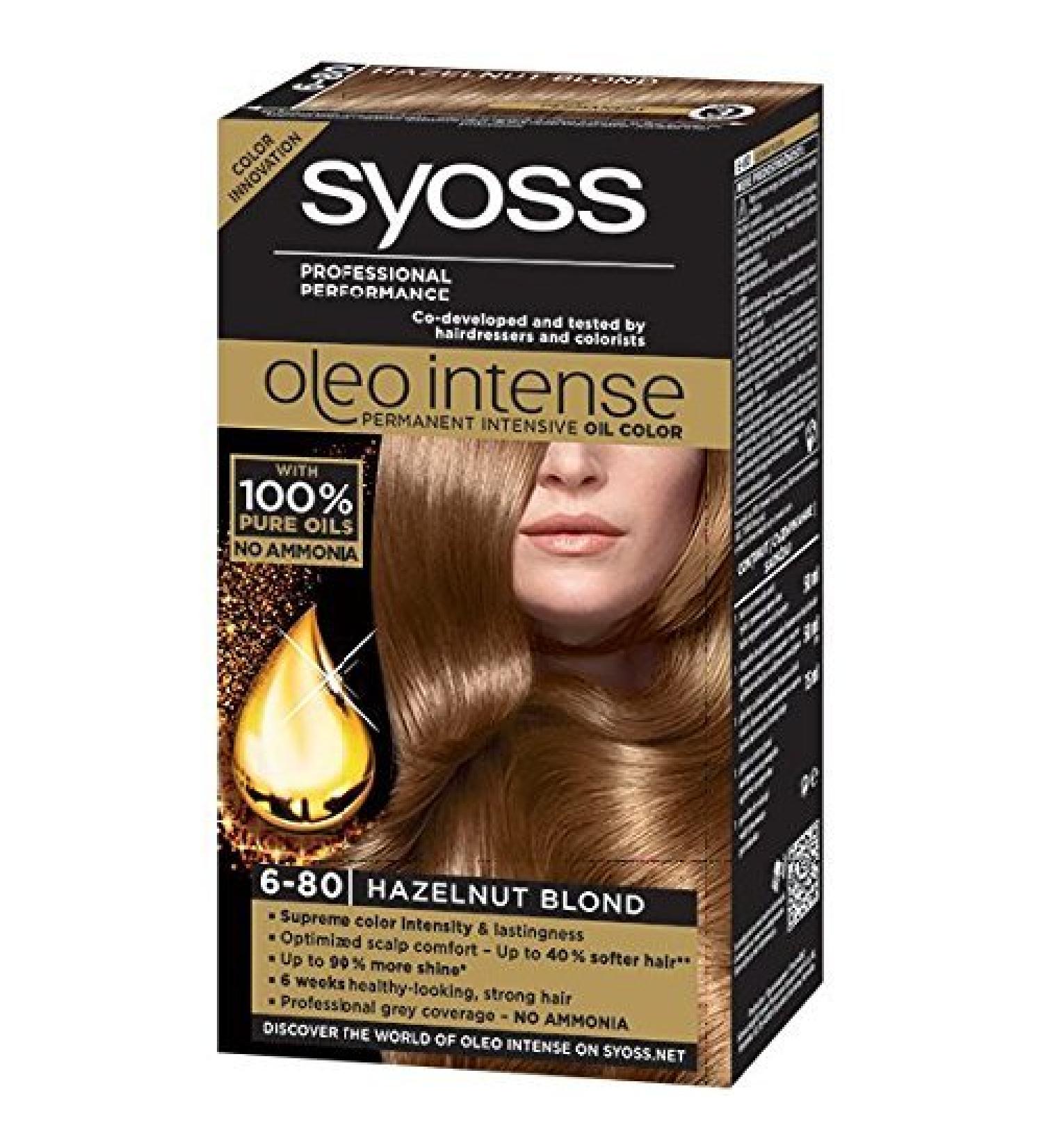Syoss Syoss Oleo Intense Hair Color Dye Pure Oils 0% Amonia 6-80 Blond noisette