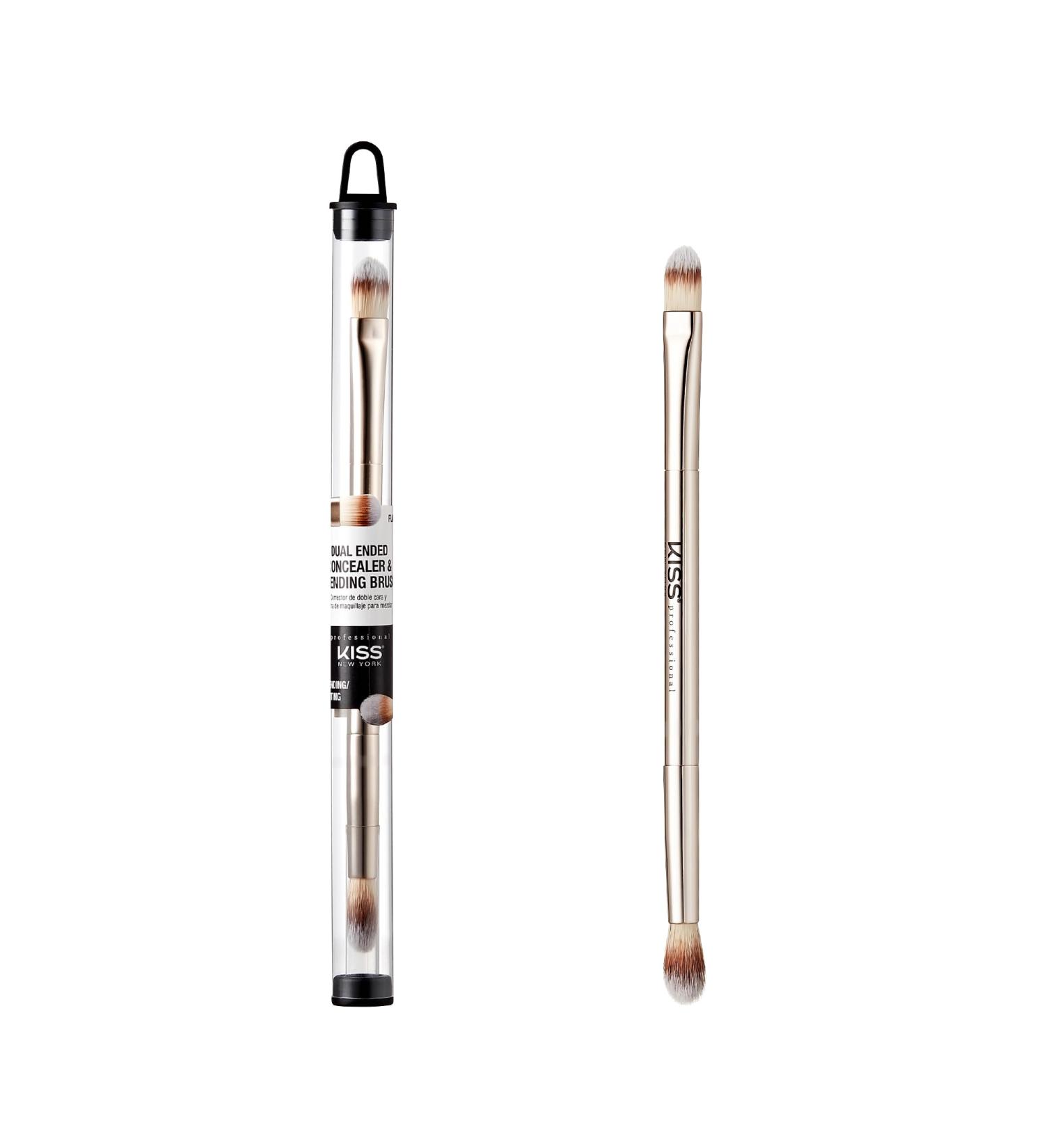 KISS NEW YORK Dual Ended Concealer & Blending Brush | Professional Flat Brush for Flawless Coverage on Eyes Nose & Lips | Perfect for Imperfections | Shop Internationally - Buy Online on GoSupps.com