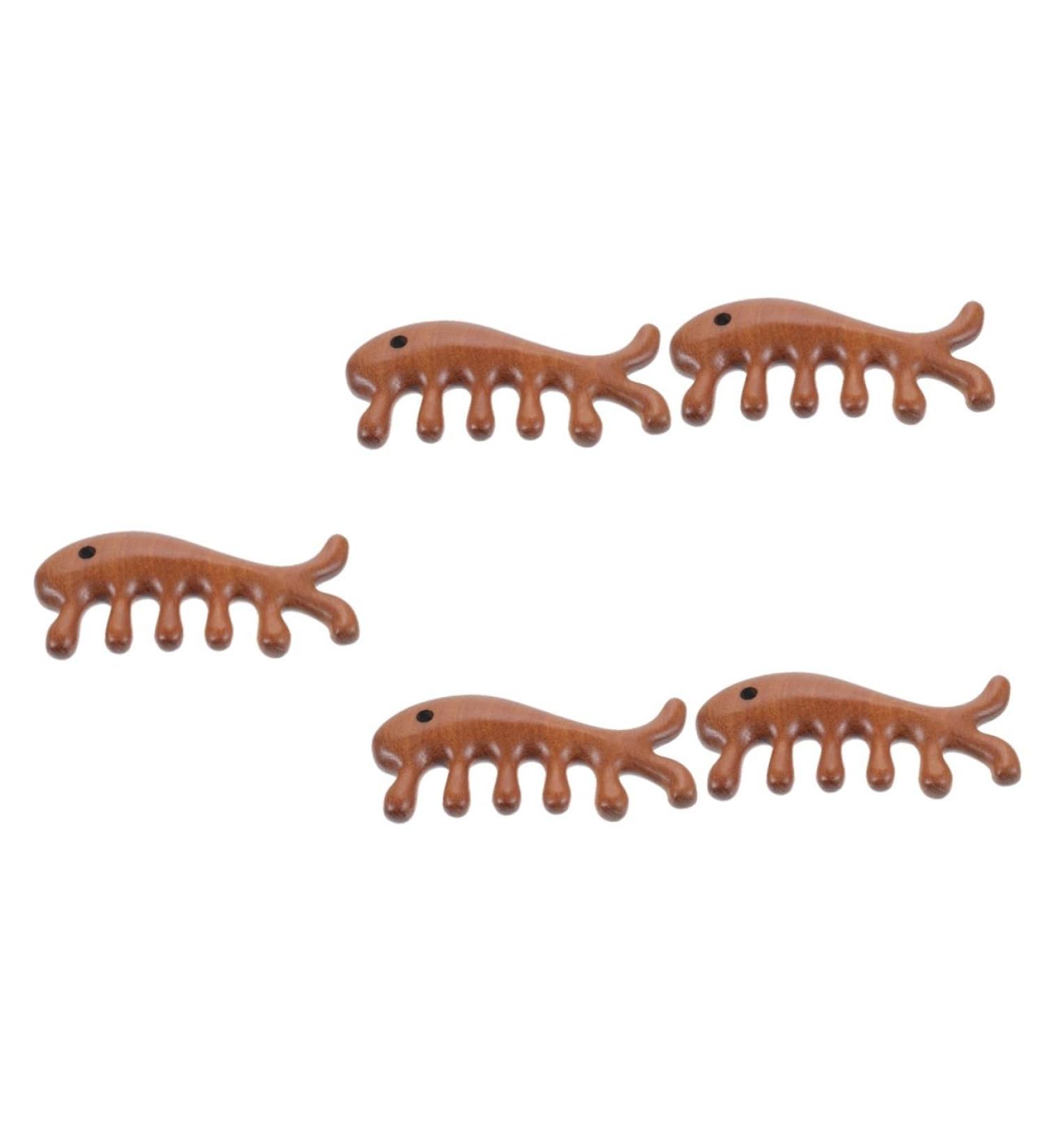 Beavorty 5-in-1 Fish-Shaped Wooden Massage Comb for Scalp Portable Wide Tooth Hair Tool - Perfect for Men - Buy Online on GoSupps.com