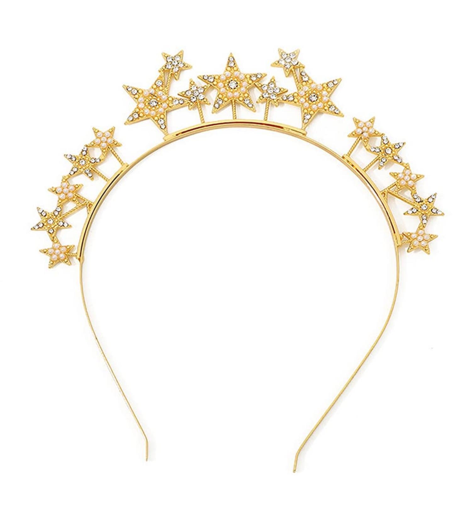 TQUXNGA Glinting Crystal Headband Hair Hoop for Pageant Prom Bridal Wedding Bridal Wedding Hair Accessories Gold - Buy Online on GoSupps.com