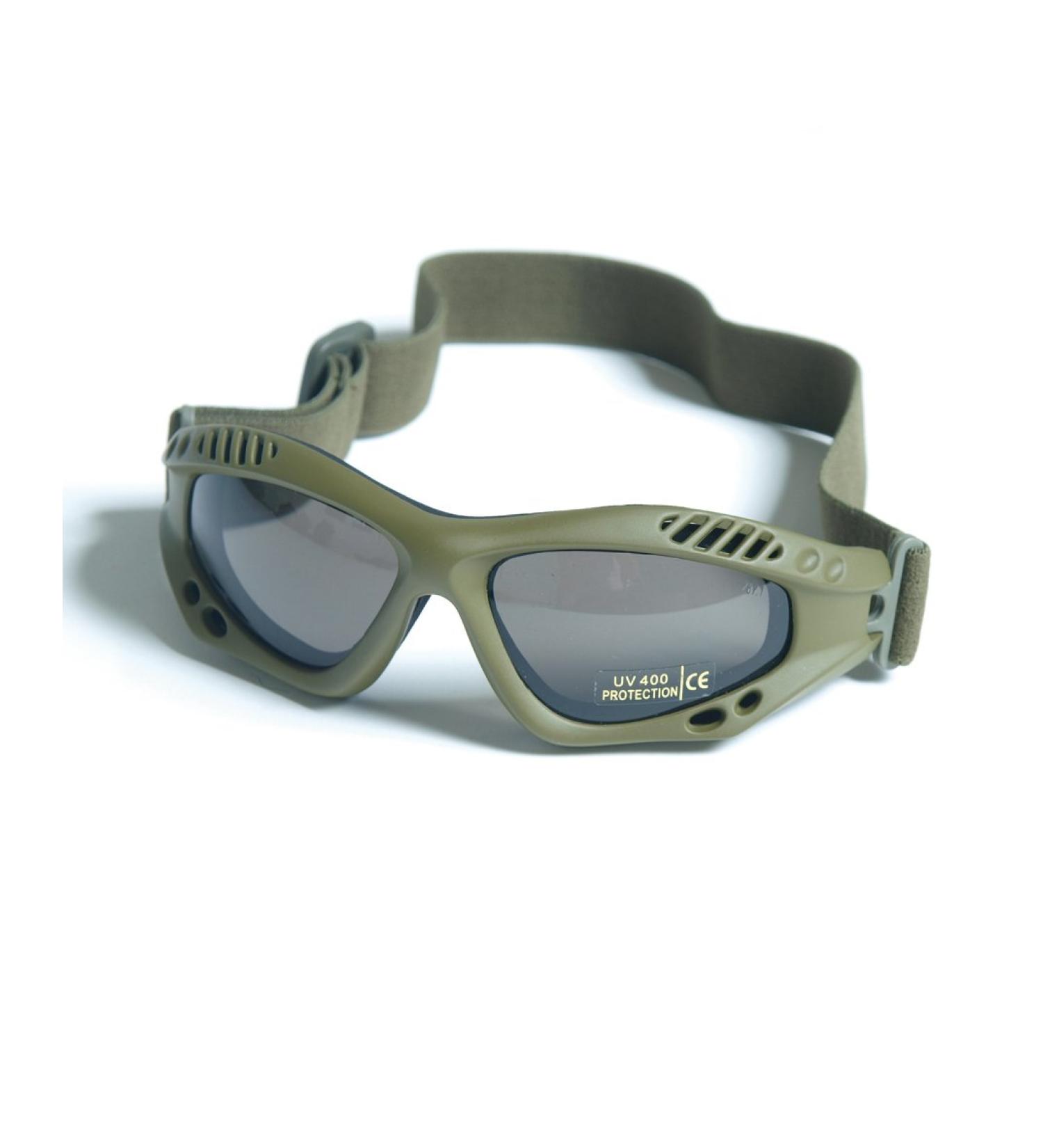 Mil-Tec Commando Goggles Air Pro Smoke Lens Olive Frame