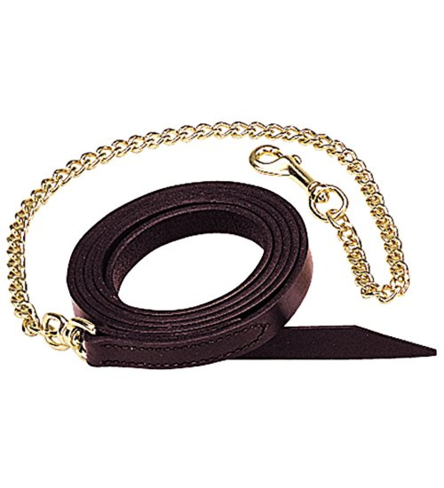 Weaver Leather Lead with Stud Chain Mahogany 7'