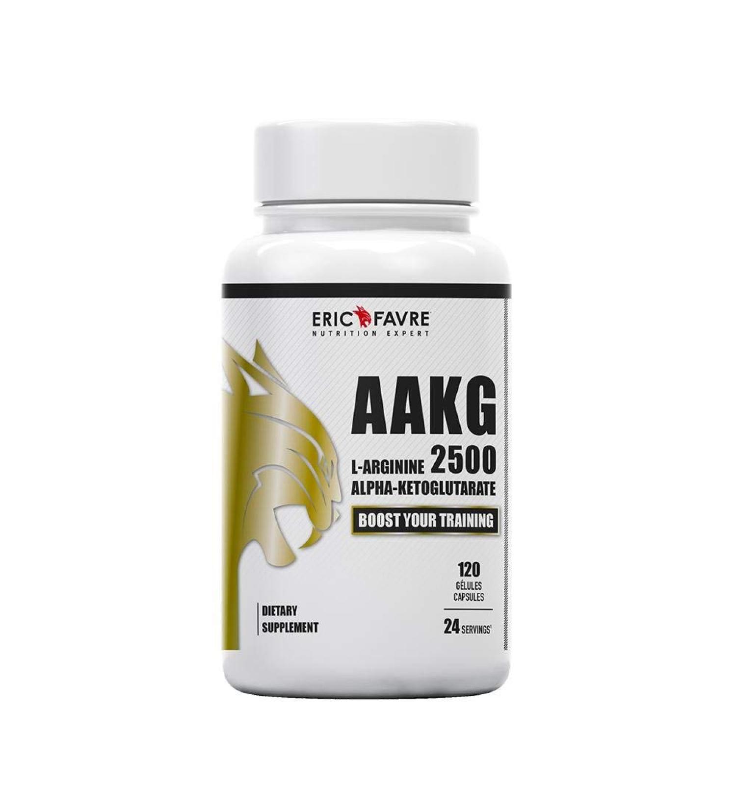 ARGININE MUSCULATION - L-ARGININE ALPHA-KETOGLUTARATE Capsules AAKG 2500 - Special Intense and Effective Sports Training - French Laboratory Eric Favre - Buy Online on GoSupps.com