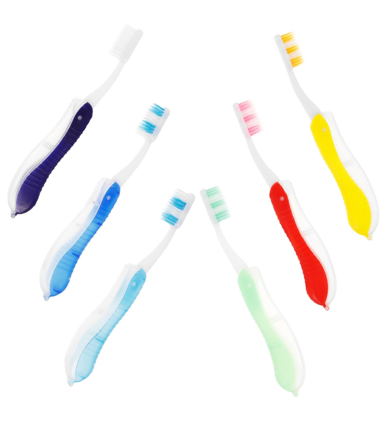 Magiclulu 6-Piece Foldable Travel Toothbrush Set - Soft Bristle Portable & Practical Teeth Cleaning Accessories - Buy Online on GoSupps.com