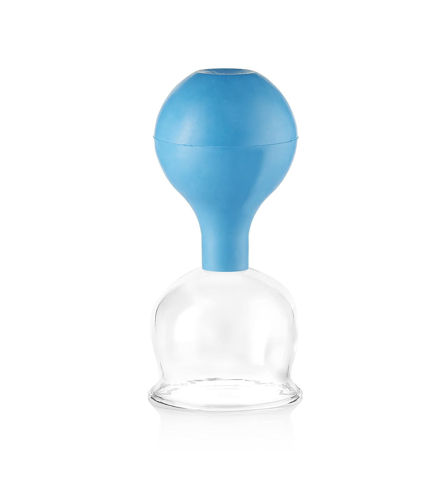 Pulox Cupping Glass - Real Glass 62mm with Suction Ball in Blue | International Shipping - Buy Online on GoSupps.com