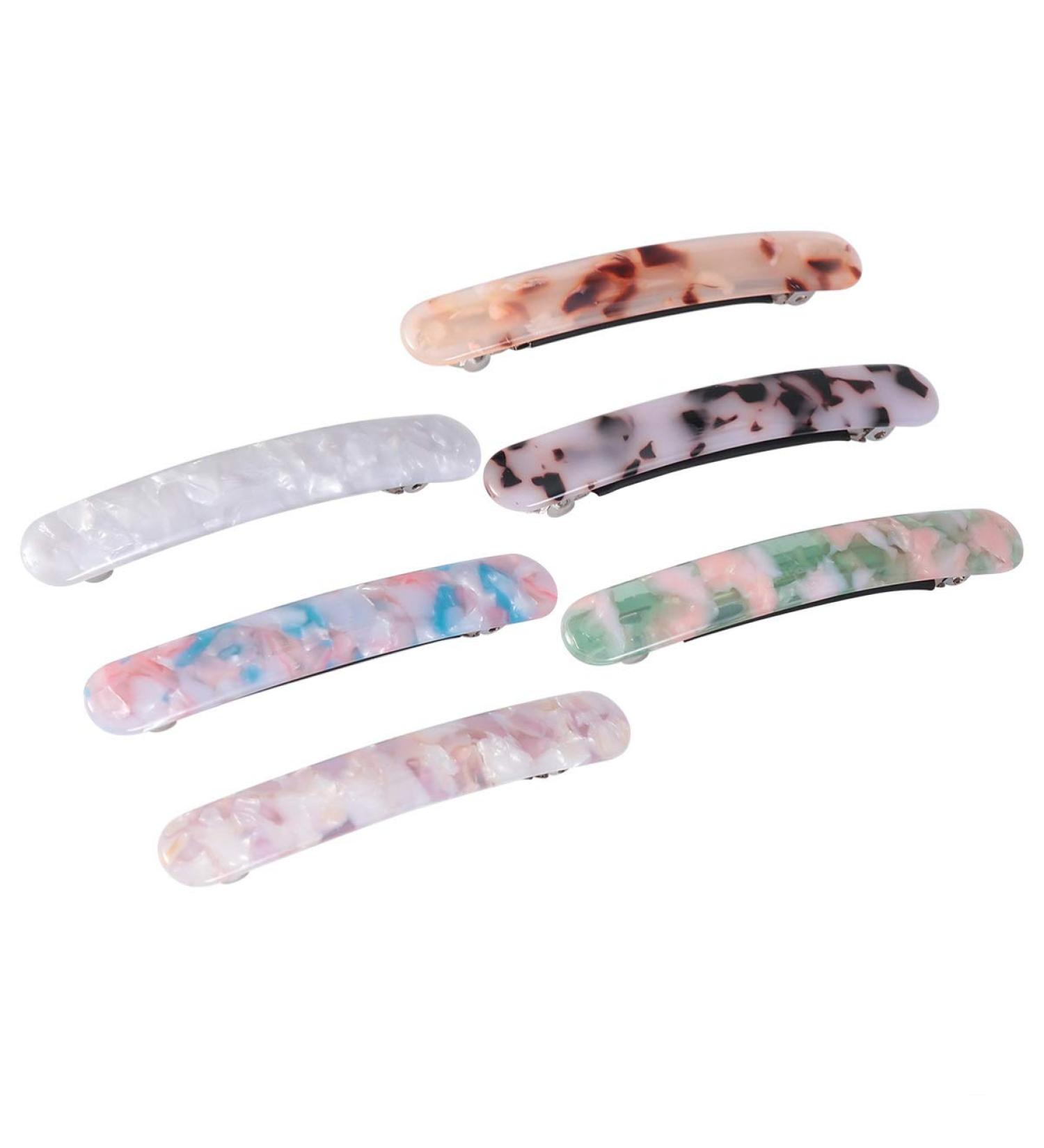 Lurrose 6-Piece Tortoise Hair Clips Set for Women - Automatic Snap Hair Clips in Pink Blue White & Green - International Shipping Available - Buy Online on GoSupps.com
