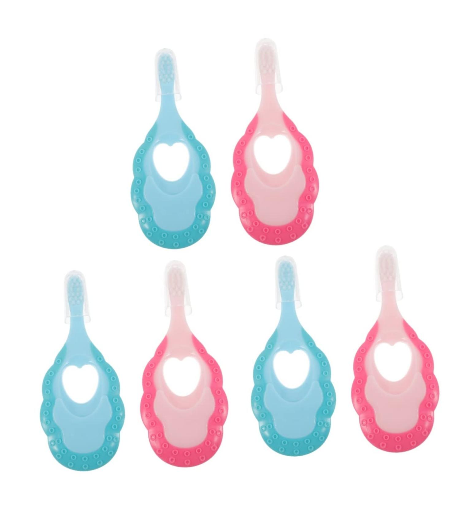 Fomiyes 6 STK Baby Toothbrush Set - Soft Bristle Manual Infant Toothbrushes & Travel-Friendly Design for Comfortable Cleaning - Buy Online on GoSupps.com