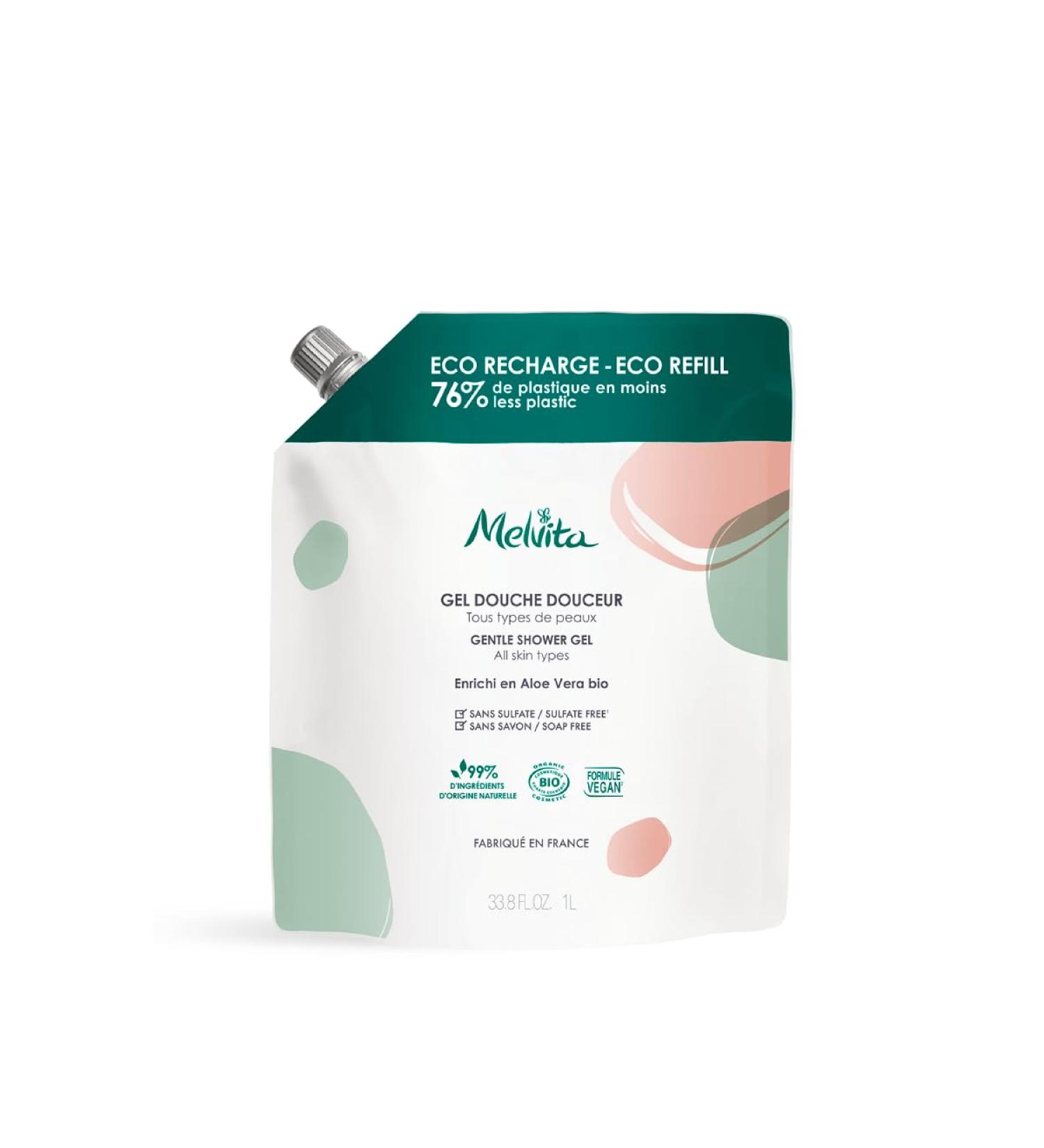 Melvita Organic aloe vera shower gel refill 1000 ml - Buy Online on GoSupps.com