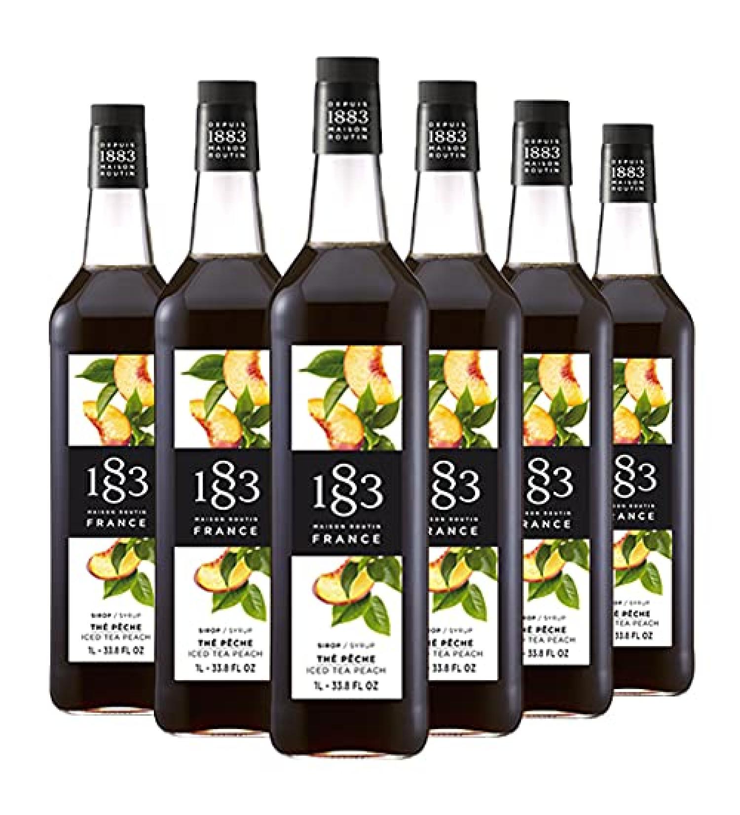1883 MAISON ROUTIN Maison Routin 1883 Set of 6 Iced Tea Peach Syrup 1 Litre
