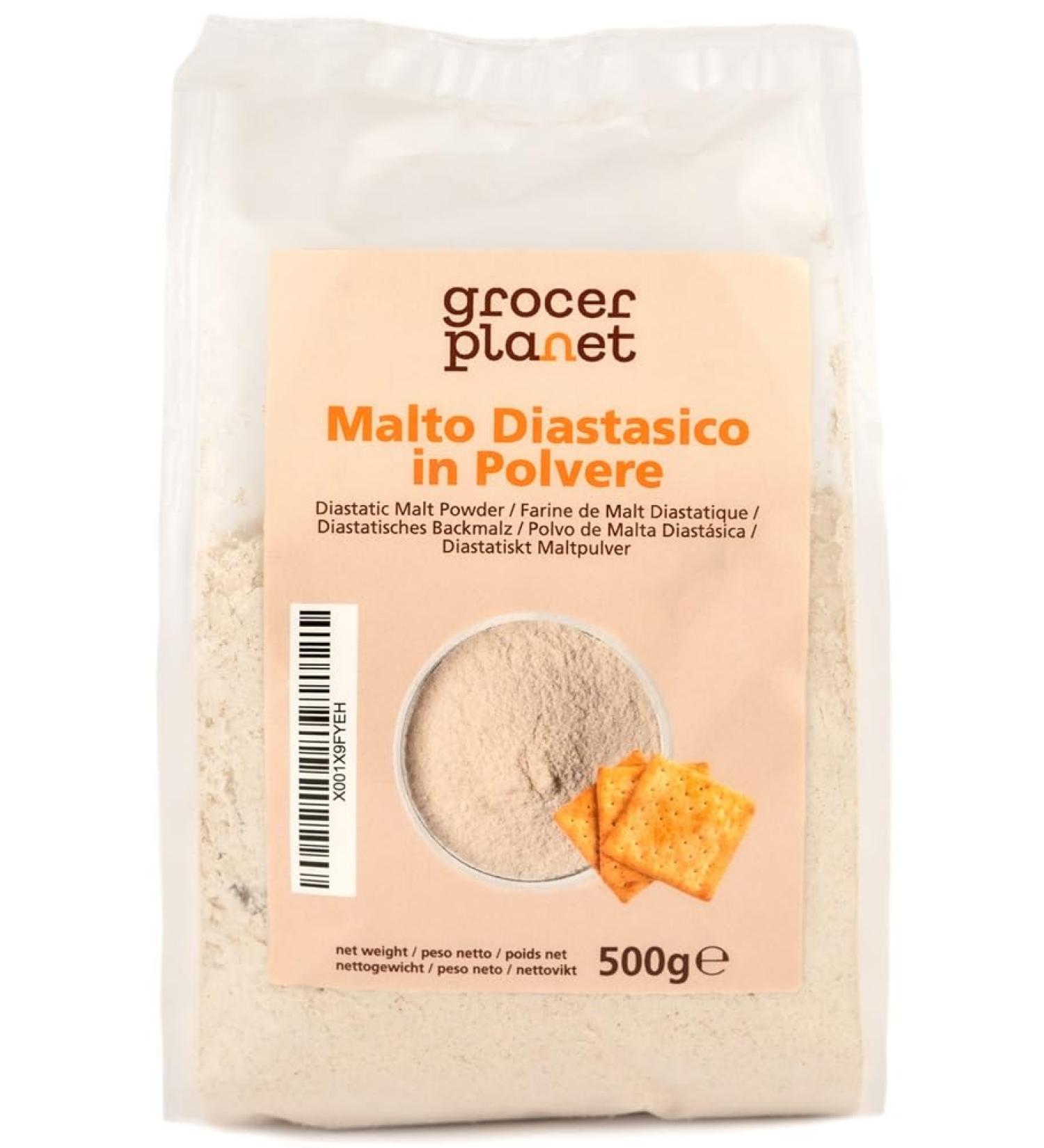 Grocer Planet - Diastatic Malt Flour (500g) | Barley Malt Flour with High Diastatic Power | Ideal for Bread Making | Made in - Buy Online on GoSupps.com