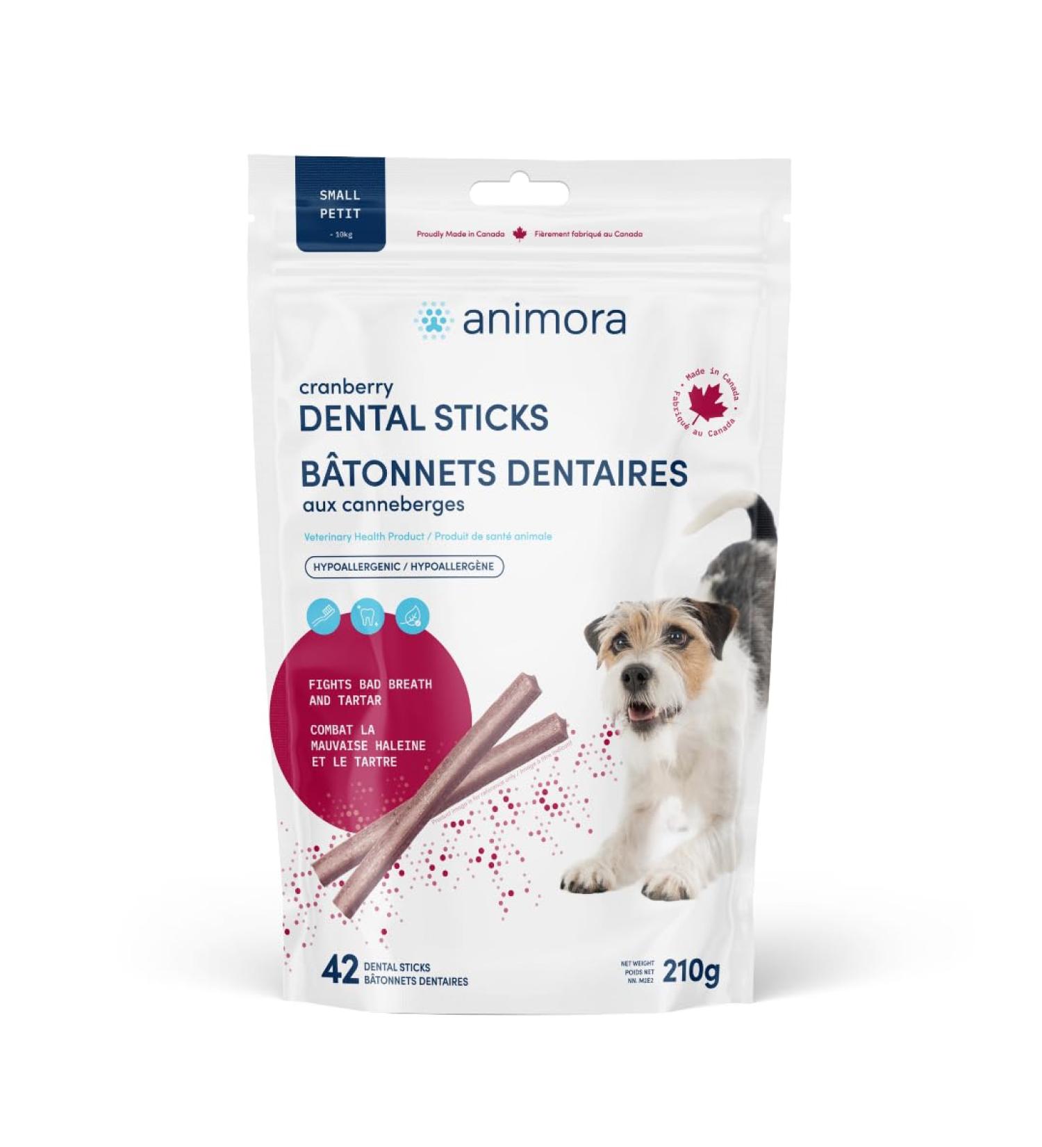 Animora Cranberry Dental Sticks (42) - Small - Improves Oral Health Fights Bad Breath Tartar and Dental Plaque Buildup 5 gram (Pack of 42) - Buy Online on GoSupps.com