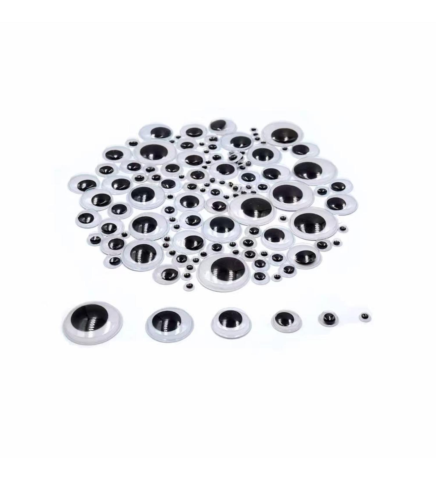 120pcs Black Self Adhesive Googly Eyes - Assorted Sizes 6mm to 30mm - Craft DIY Art Decorations - Buy Online on GoSupps.com