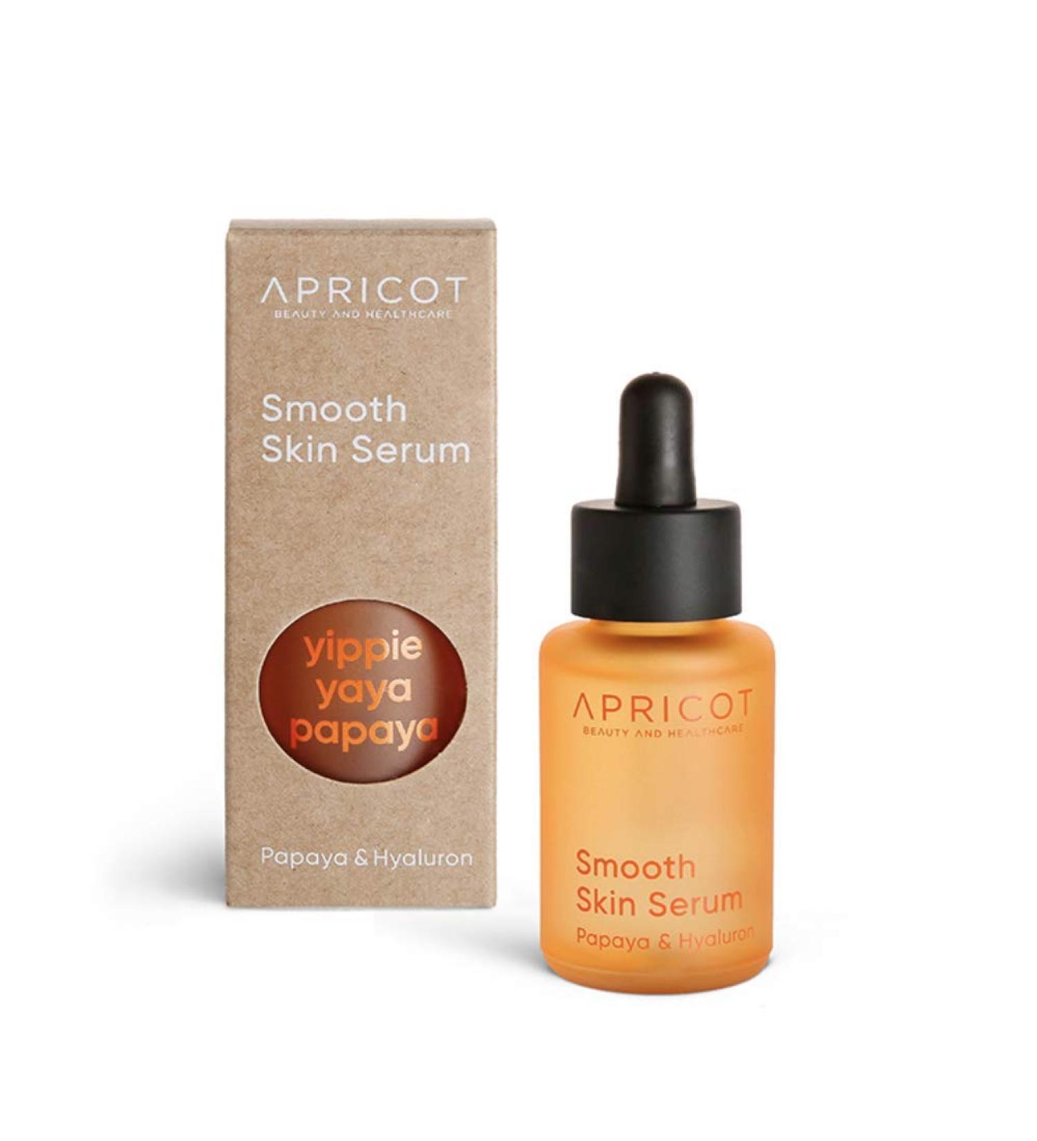 APRICOT Papaya Hyaluron Facial Serum 30 ml I Vegan moisturiser for smooth and radiant skin I Firming day & night facial serum with hyaluronic acid and papaya extract GERMAN INNOVATION AWARD WINNER - Buy Online on GoSupps.com