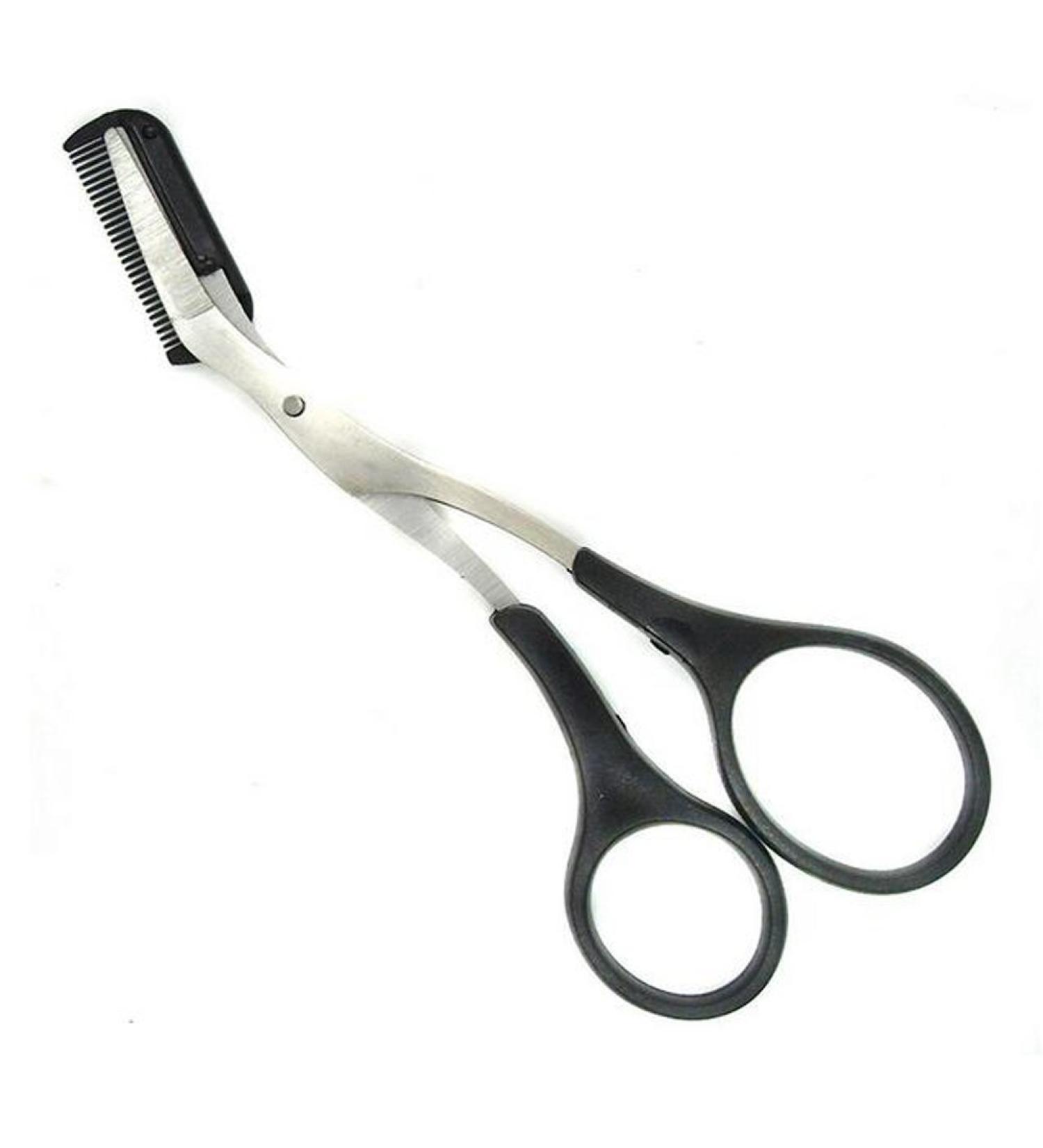 Stainless Steel Eyebrow Scissors with Comb - Non-slip Handle for Pruning Eyelashes, Bangs, Mustache - Beauty Tools for Daily Use - Buy Online on GoSupps.com
