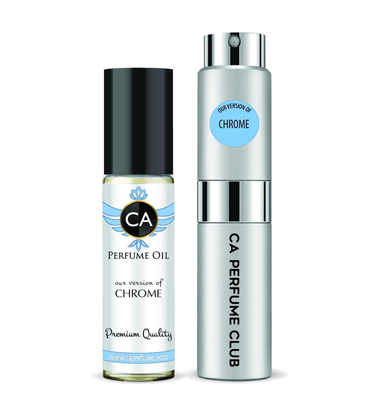 CA Perfume Duo Impression of Chrome For Women & Men Eau de Parfum Refillable Atomizer Sprayer + Fragrance Body Oil Long Lasting Sample Travel Size Roll-On Bottle 0.27 Fl Oz+0.33 Fl Oz - Buy Online on GoSupps.com