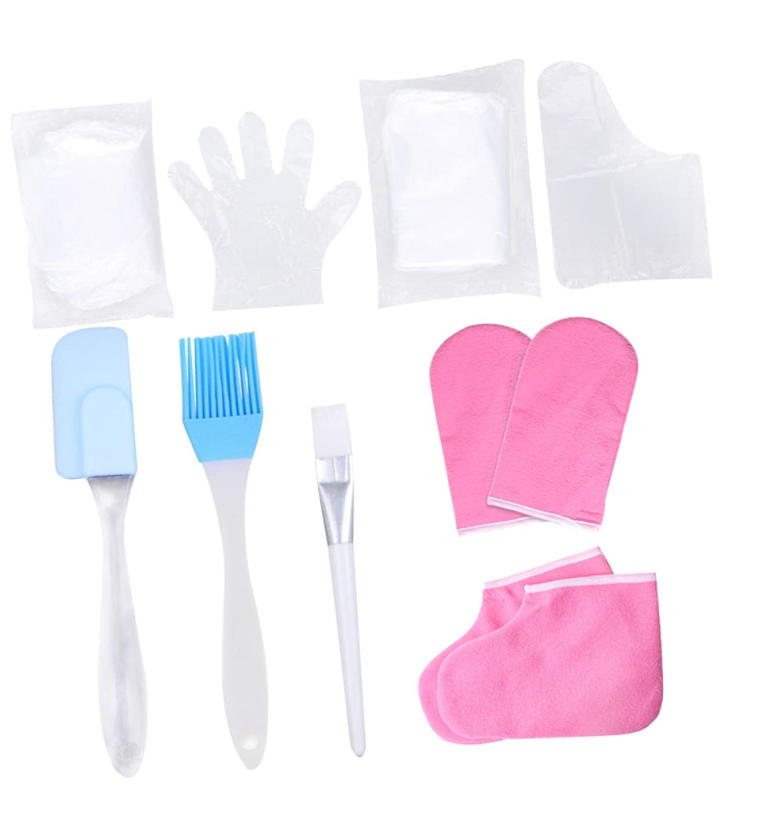 Ipetboom 1 Set Hand and Foot Care Set Foot Moisturizing Socks Silicone Moisturizing Sock Foot Care Kit Bath Gloves Paraffin Wax Booties Skin Pink Plastic Gloves (foot Covers) Work Care Bag 17.5x6cm Pink - Buy Online on GoSupps.com