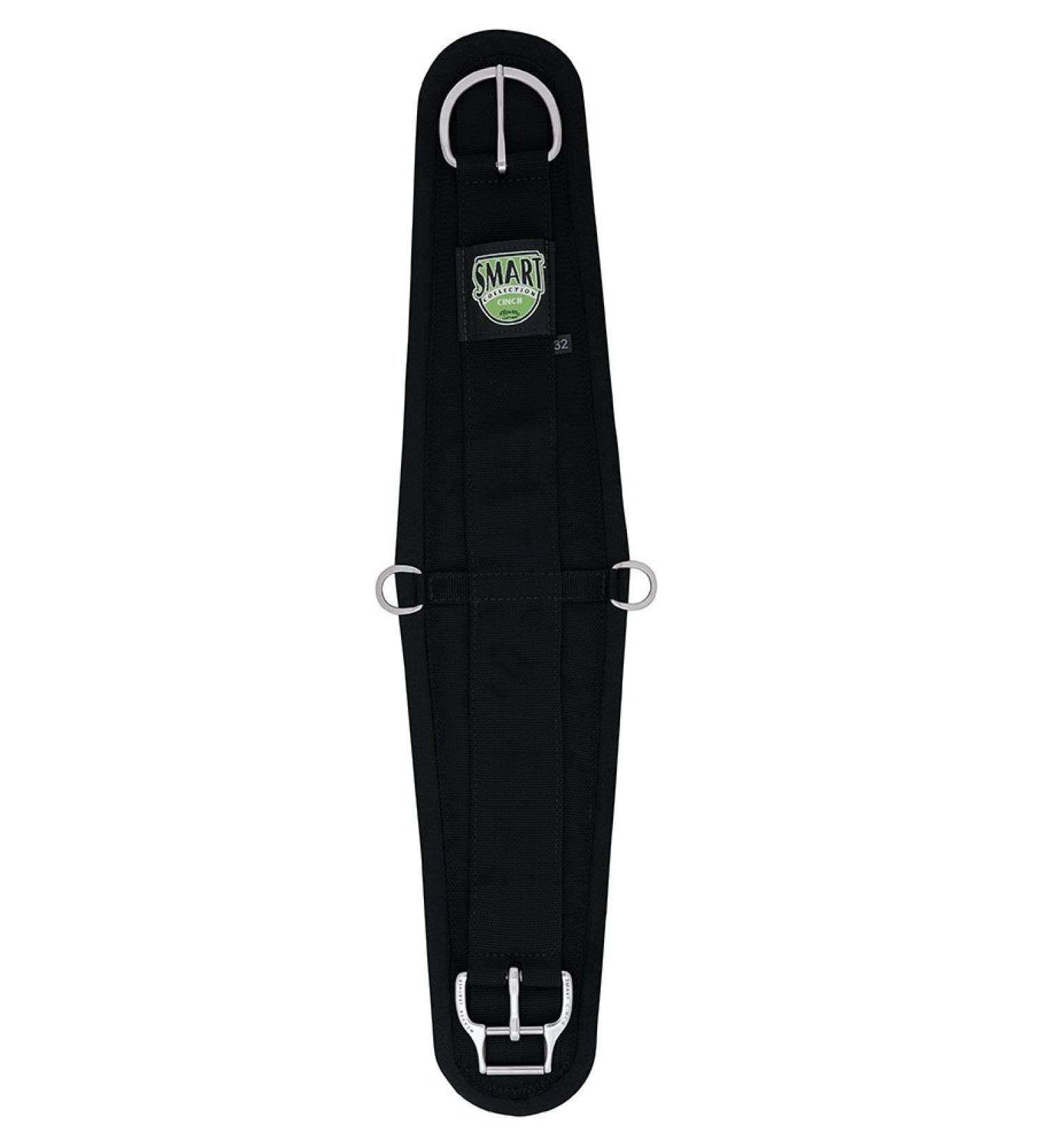 Weaver Leather Felt-Lined Smart Cinch with Roll Buckle. 34-Inch 2-Pin Black
