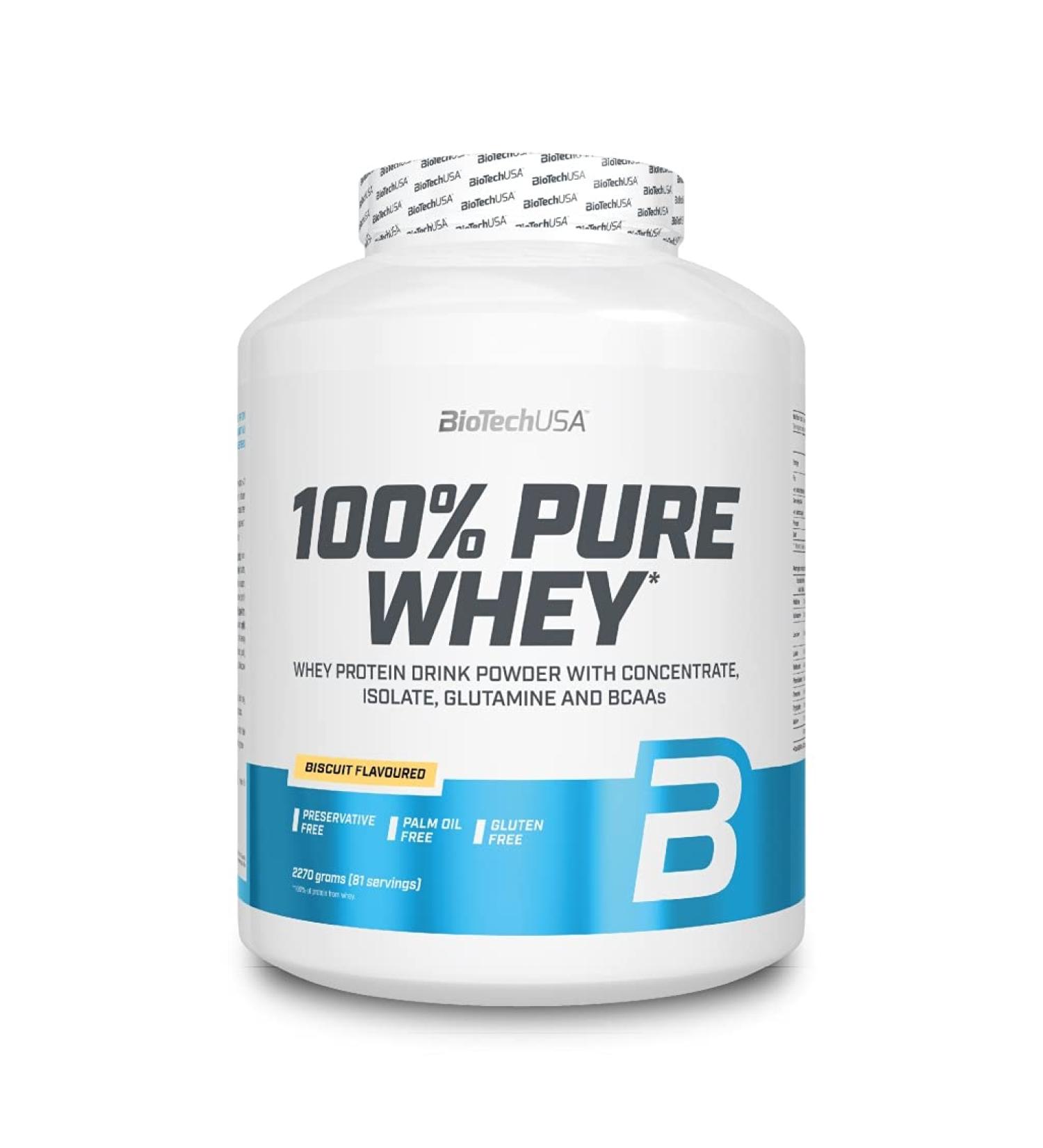 5 x Biotech USA 100 Pure Whey Protein 2270g can milk rice pack of 5 - Buy Online on GoSupps.com