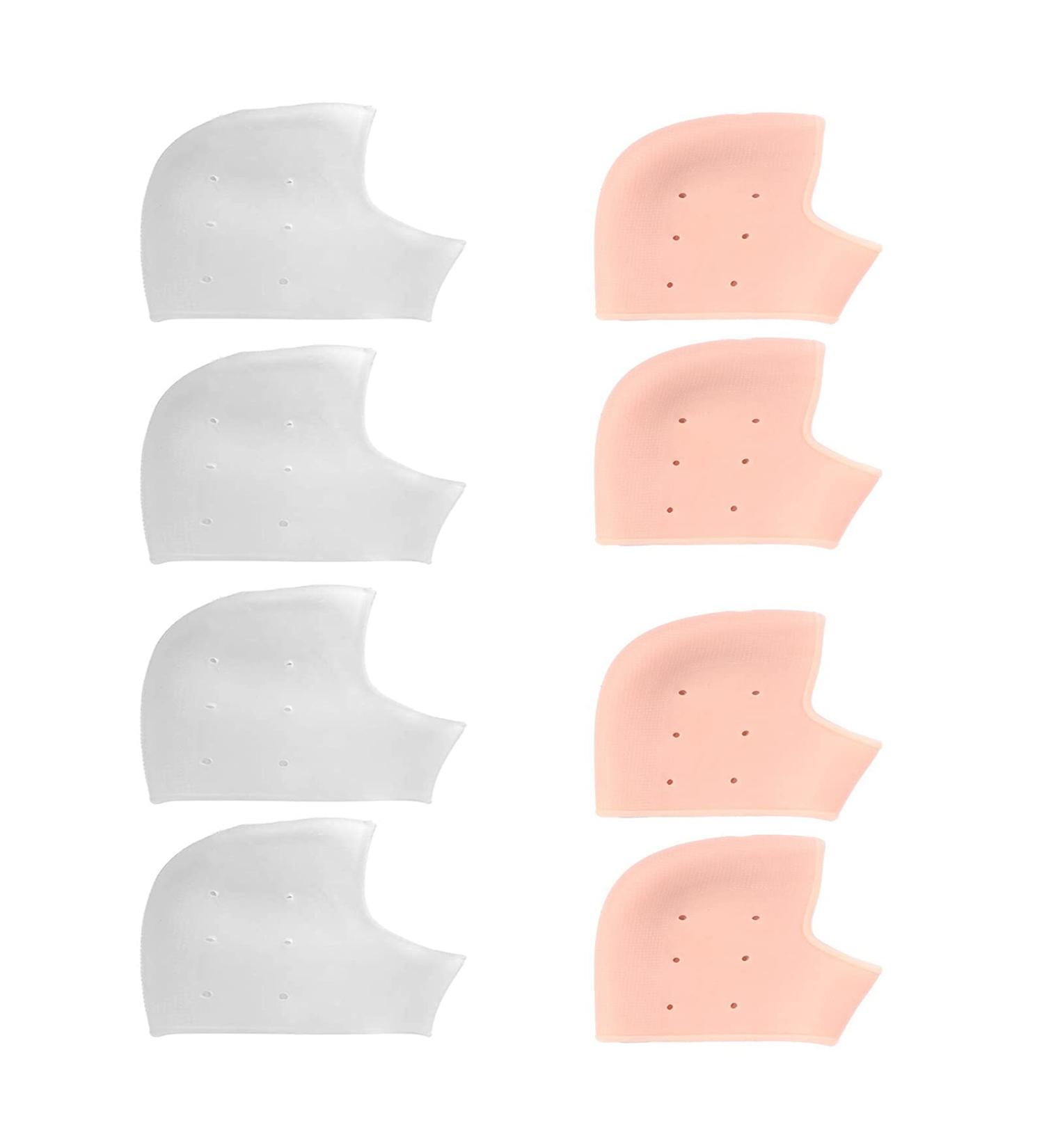 Silicone Heel Cups & Protectors for Dry Cracked Heels - Pain Relief for Plantar Fasciitis | Universal Size for Men & Women - 4 Pairs - Buy Online on GoSupps.com