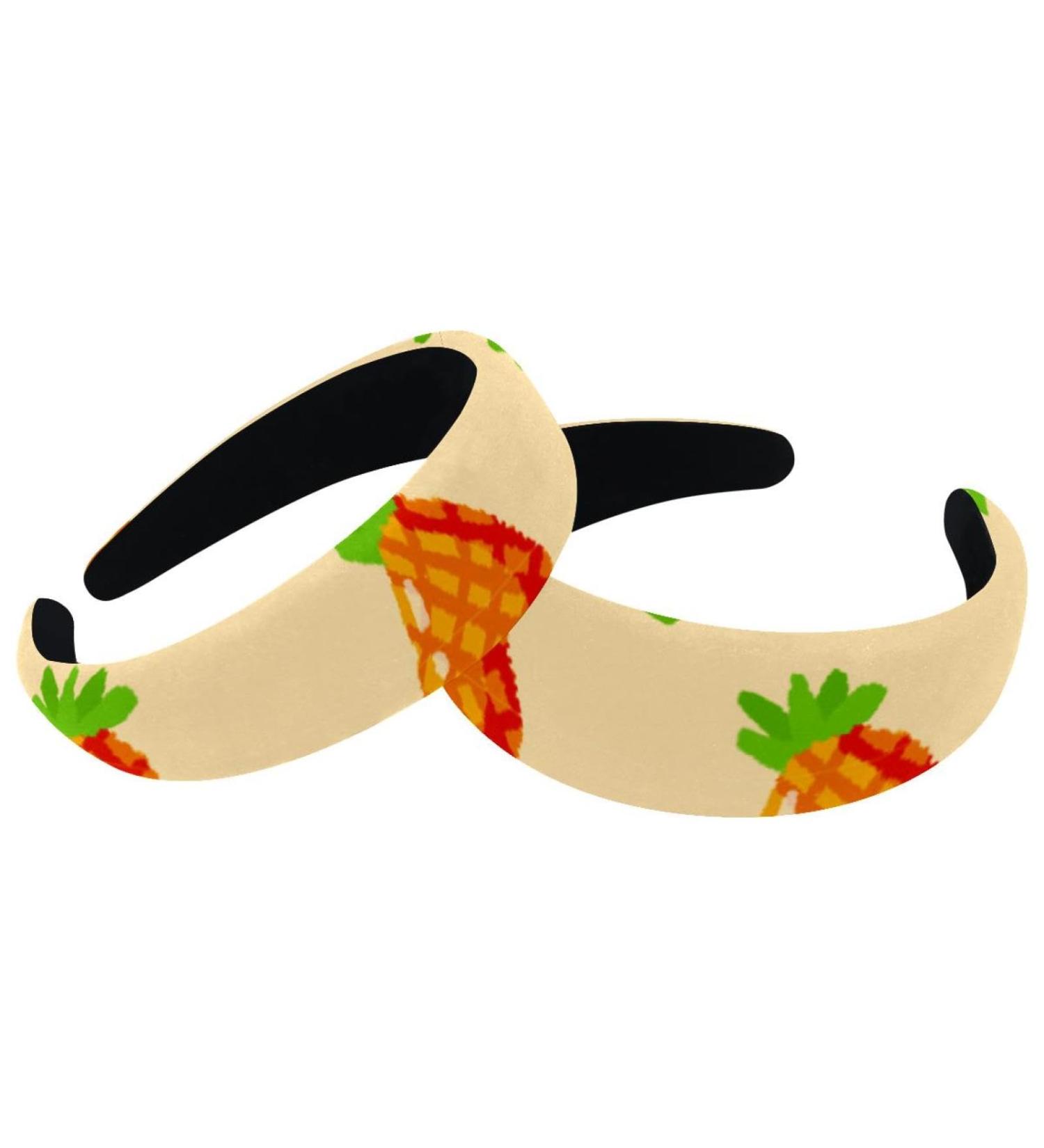 2 Pieces Headbands Women Hair Head Bands Pineapple Non Slip Thick Padded Hairband Hair Band Hoops Vintage Thick Hair Wrap Multi-colored 7 - Buy Online on GoSupps.com