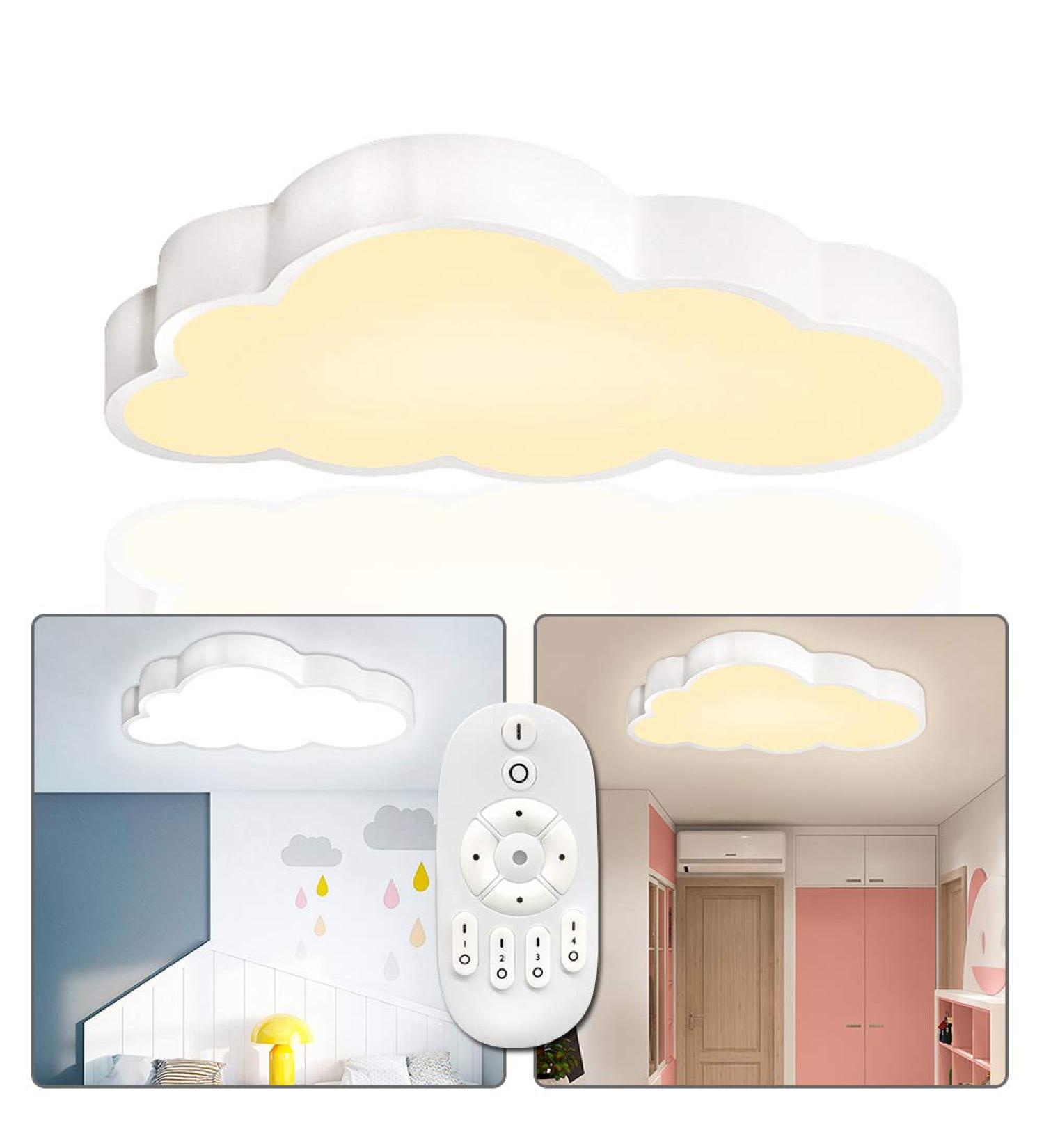 Uisebrt LED Cloud Ceiling Lamp | 48W Ultra-Thin Dimmable Light for Kids & Baby Rooms | Remote Control | Creative Design - Buy Online on GoSupps.com