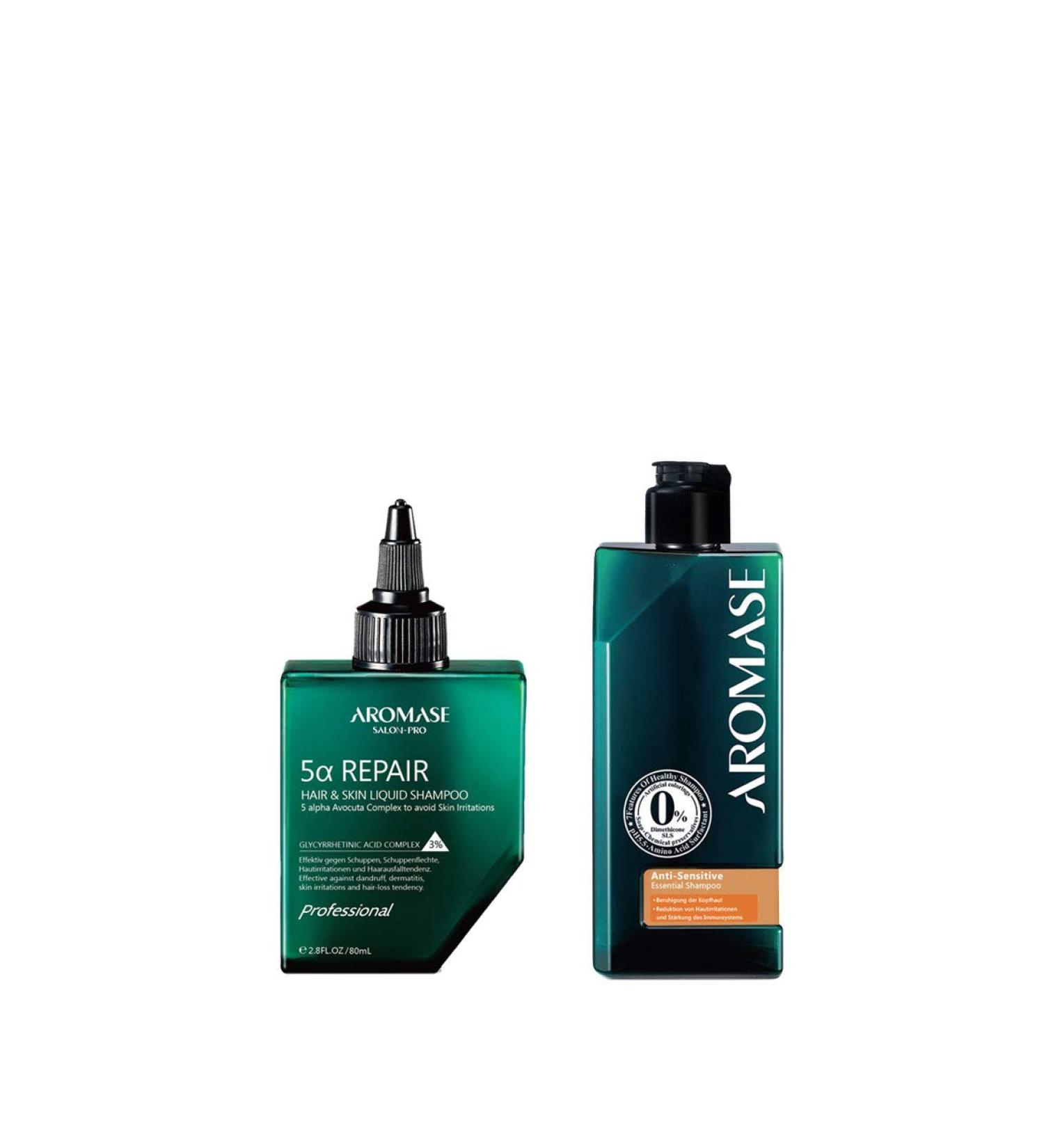 Aromase AROMASE Sensitiv Repair Kit for Sensitive Skin with Liquid Pre-Shampoo 5a Repair 80 ml and Sensitiv Essential Shampoo 90 ml