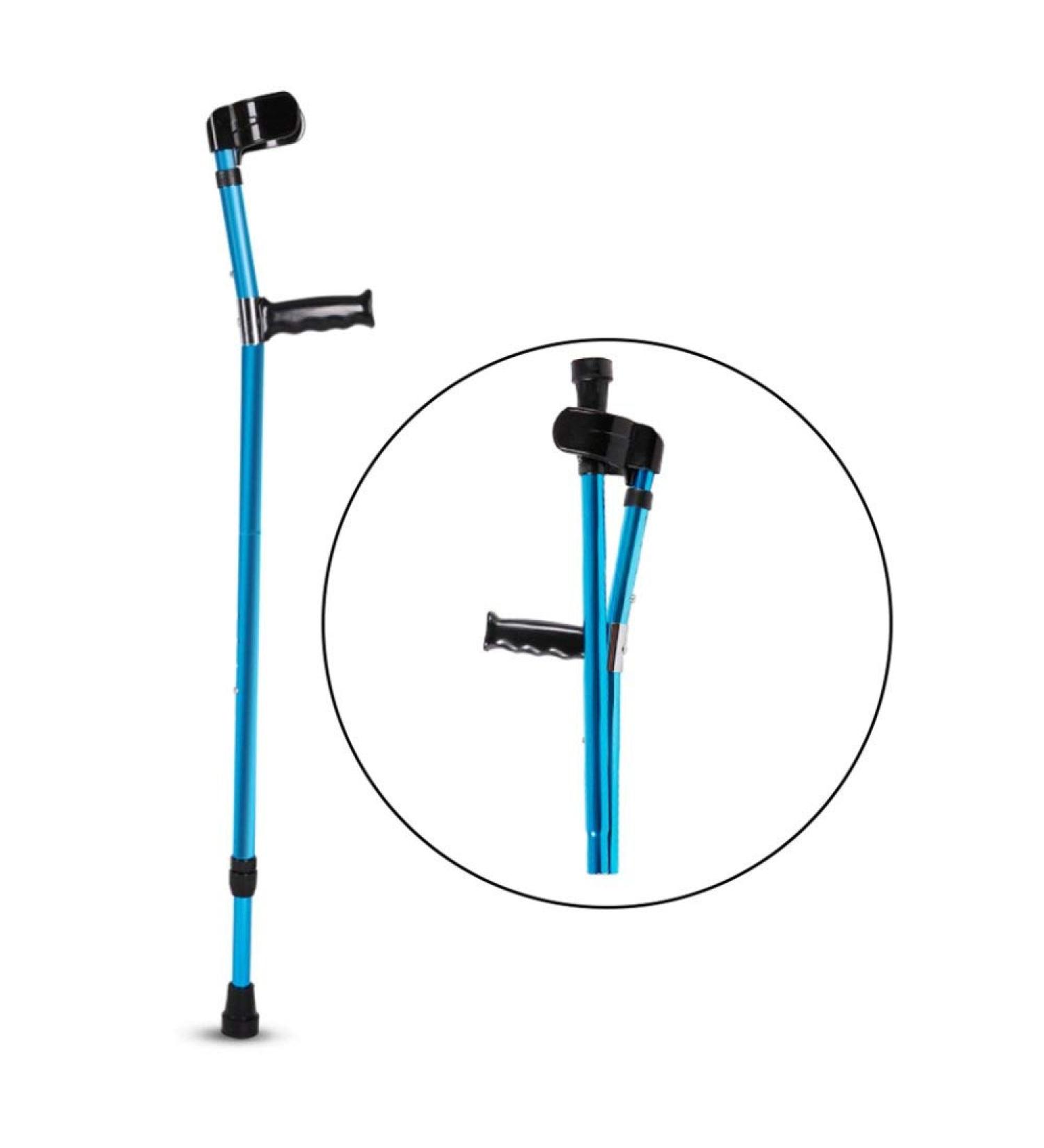 Crutch Portable Collapsible Arm Elbow Crutches Thickened Aluminum Disabled Armpit Rehabilitation Walker 2PCS - Buy Online on GoSupps.com