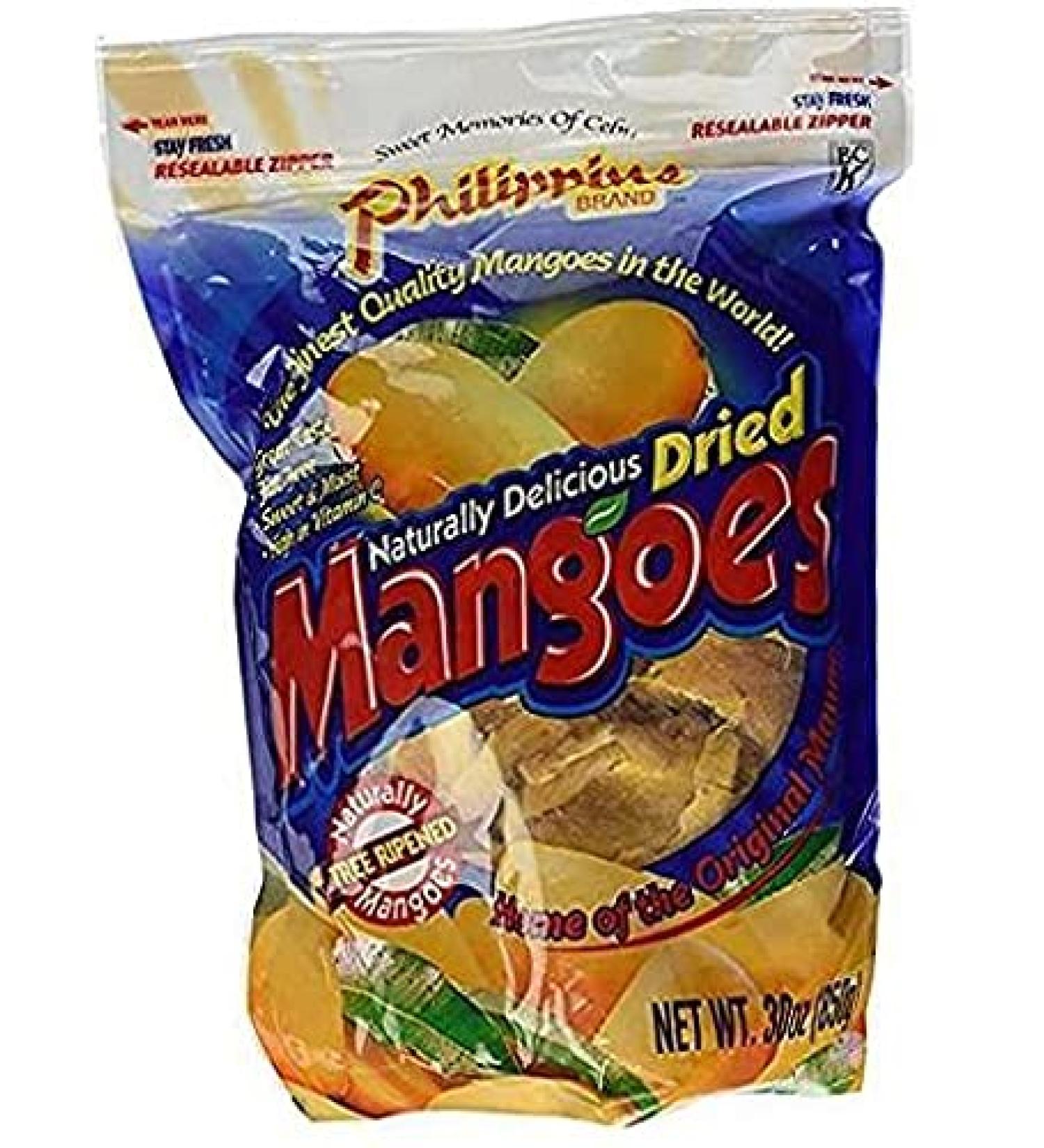 Phillippine Brand Naturally Delicious Dried Mangoes Tree Ripened Value Bag 30 Ounces