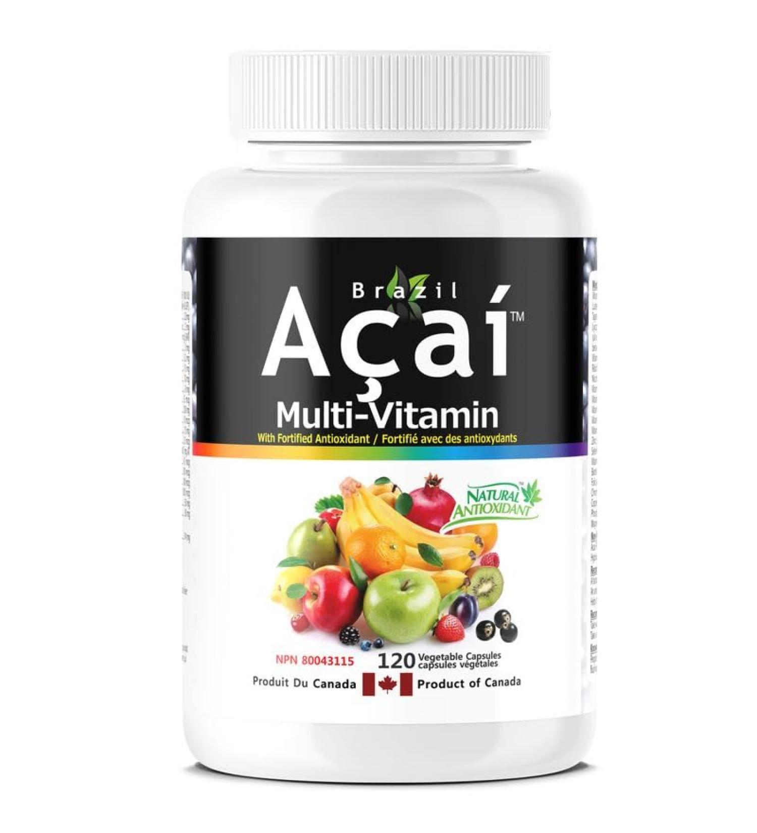 Acai7 Multivitamin with Fortified Natural Antioxidants 120 Vegetable capsules Made In Canada - Buy Online on GoSupps.com