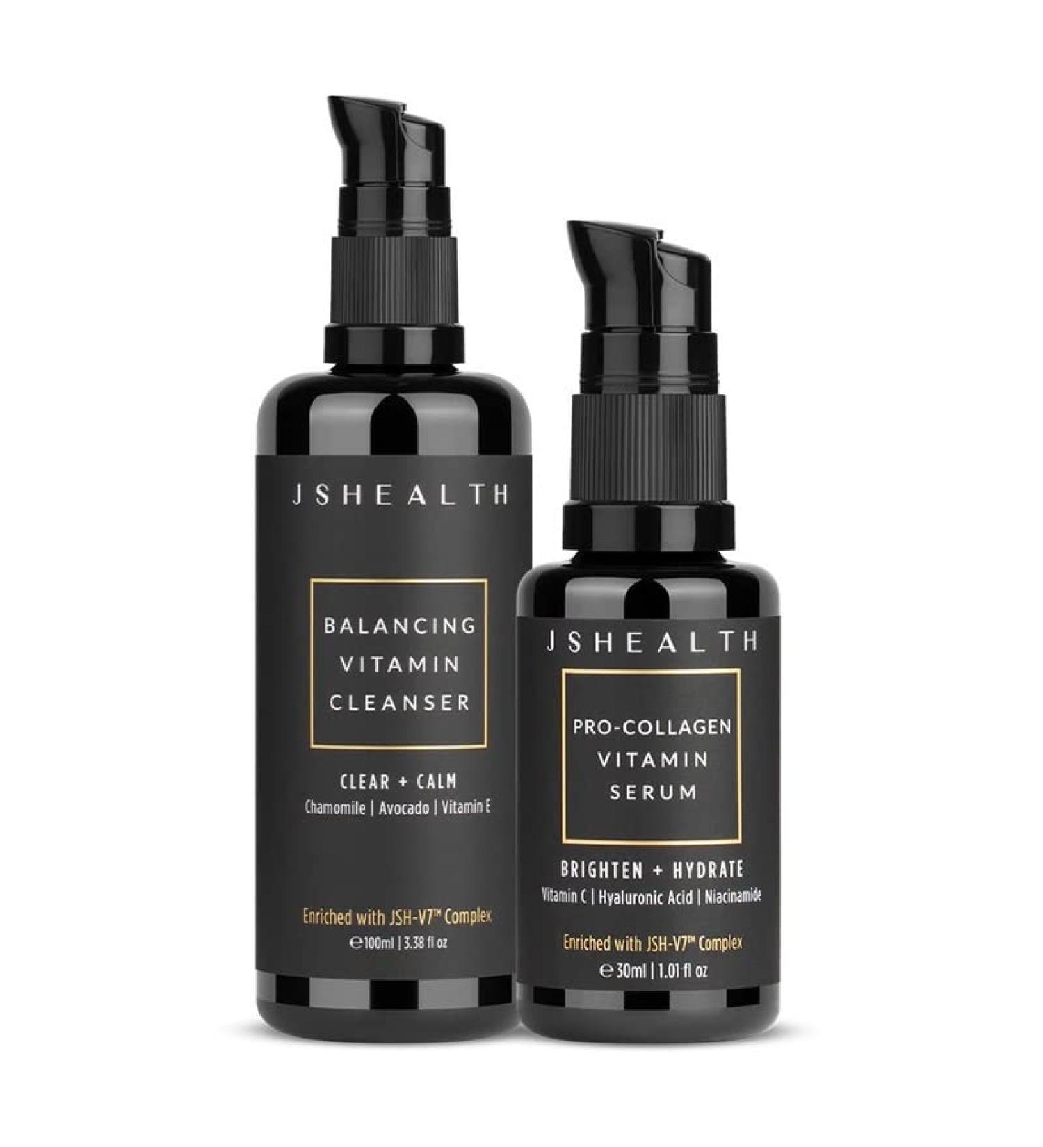 JSHealth Balance & Brighten Skincare Bundle - Gentle Facial Cleanser & Brightening Vitamin C Serum for Face - Buy Online on GoSupps.com