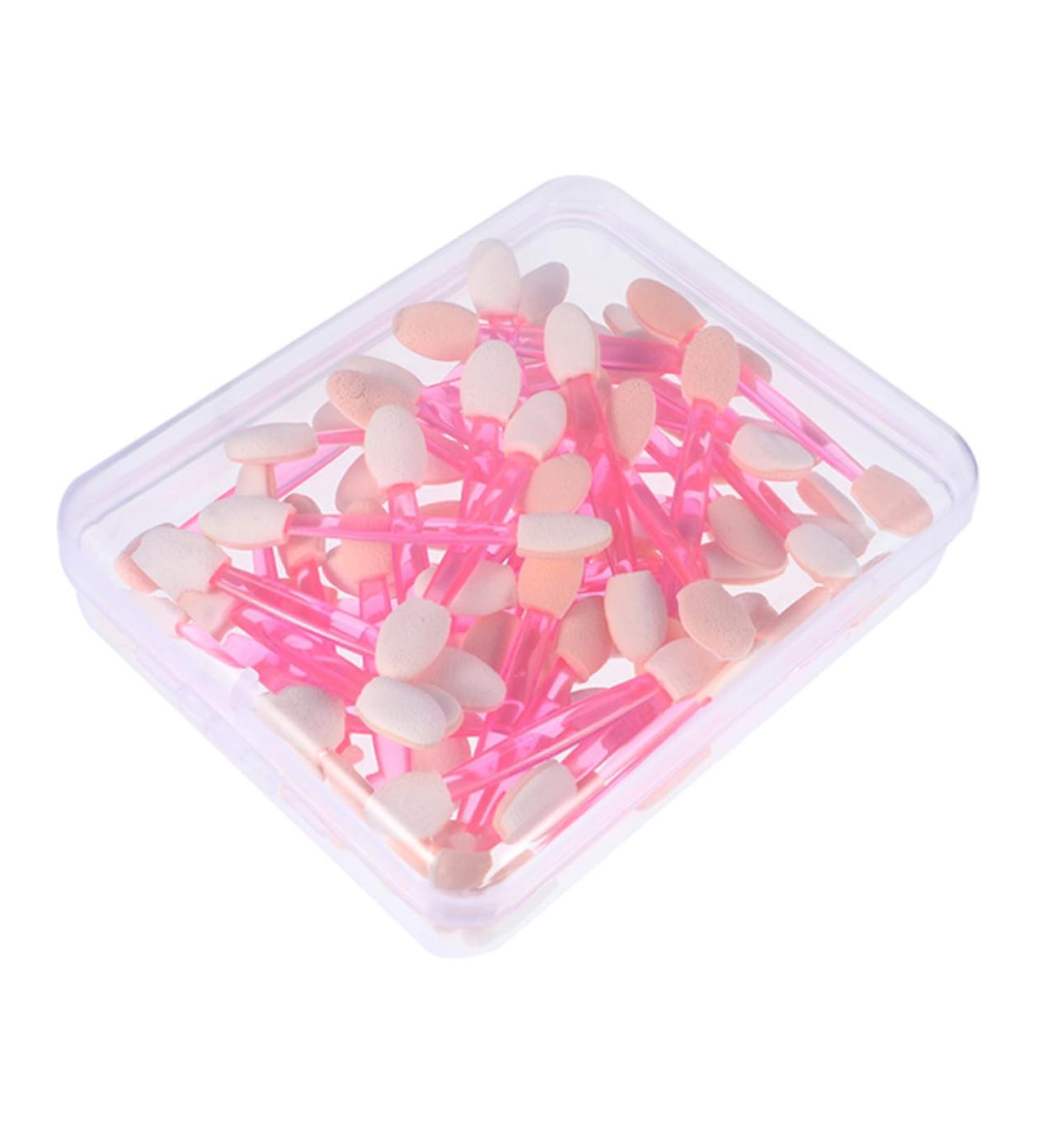 Baluue 50pcs Double Ended Eyeshadow Brush Eye Makeup Tools Makeup Eyeshadow Face Powder Kit Pink Plastic - Buy Online on GoSupps.com