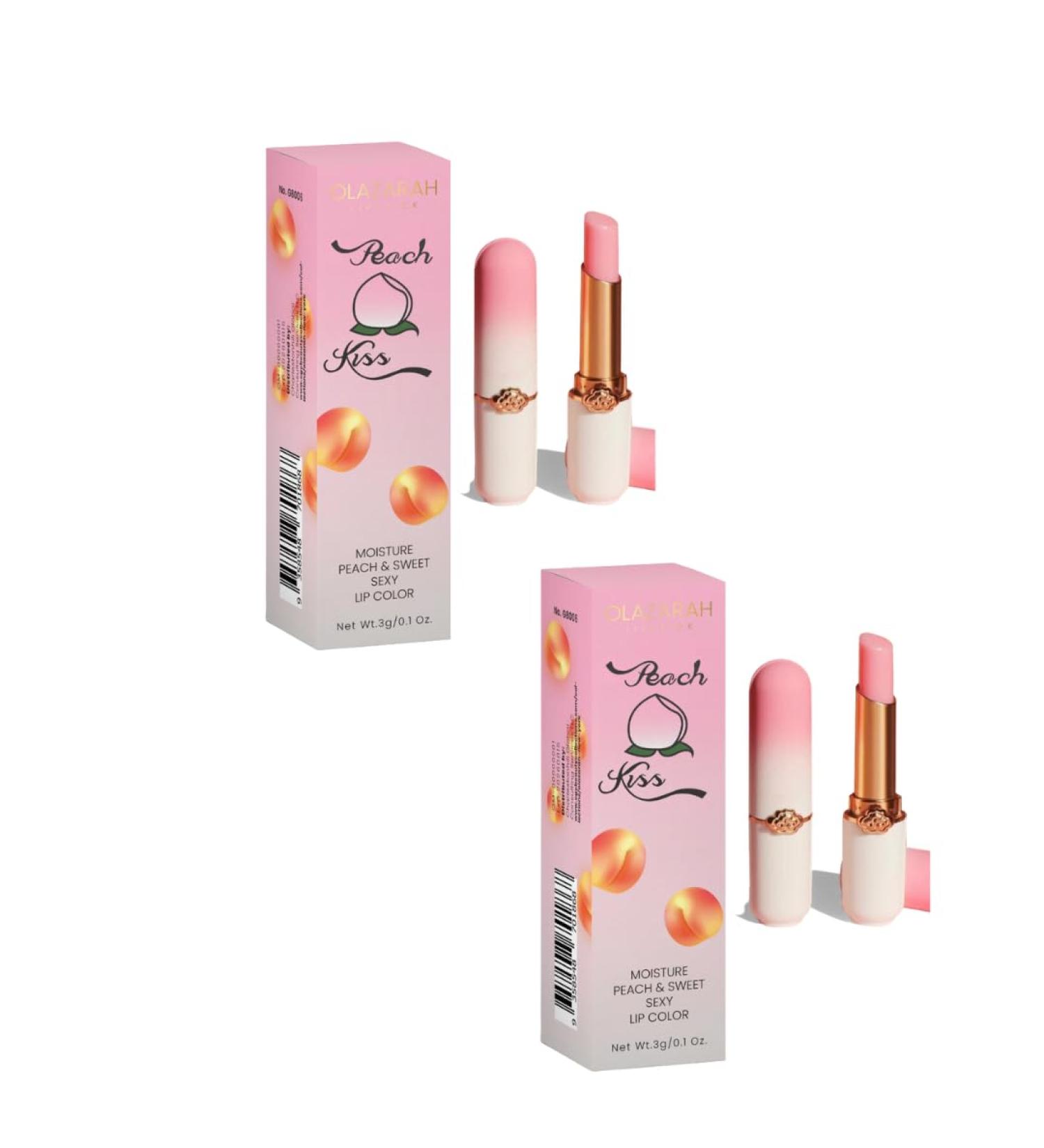 Peach Moisturizing Lip Gloss & Balm - Long Lasting Hydration Sweet Pink Color Anti-Drying Formula (Set of 2 1 Fl. oz) - Shop Internationally - Buy Online on GoSupps.com