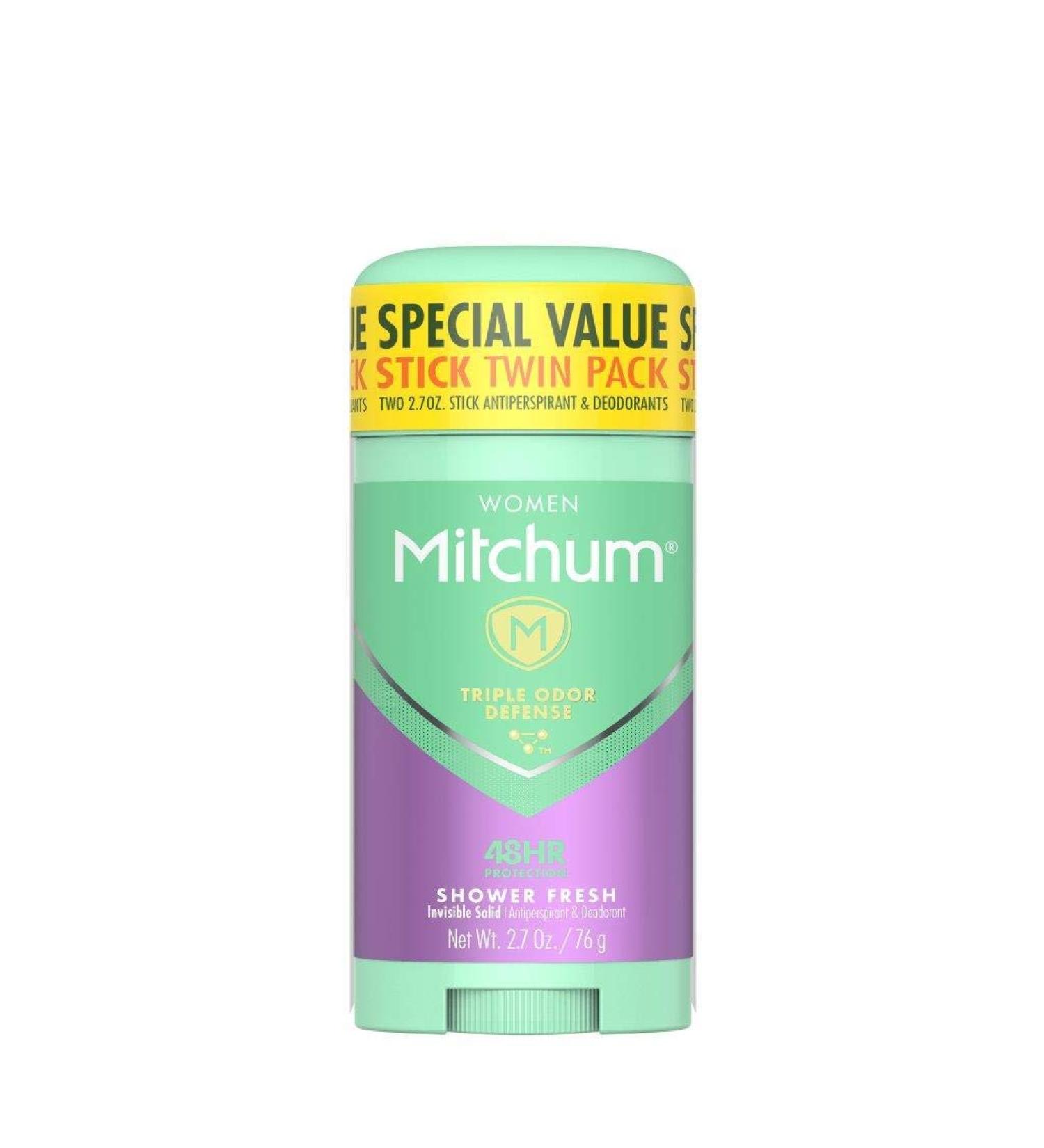 Mitchum Antiperspirant Deodorant Stick for Women Triple Odor Defense Invisible Solid 48 Hr Protection Shower Fresh 2.7 oz (pack of 2) Shower Fresh 2.7 Ounce (Pack of 2) - Buy Online on GoSupps.com