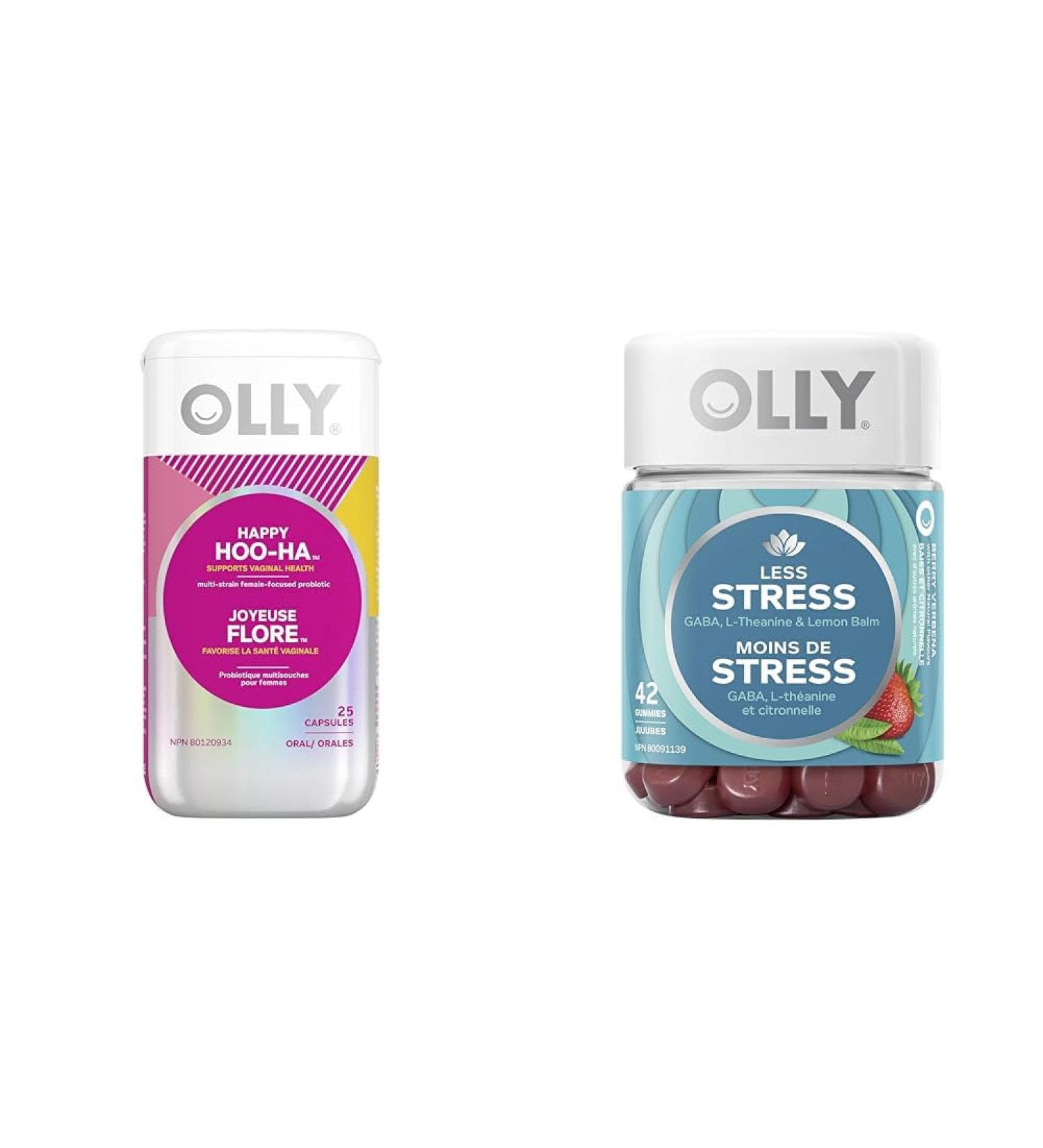 OLLY Happy HOO-HA Probiotic + Less Stress Gummy Bundle - Buy Online on GoSupps.com