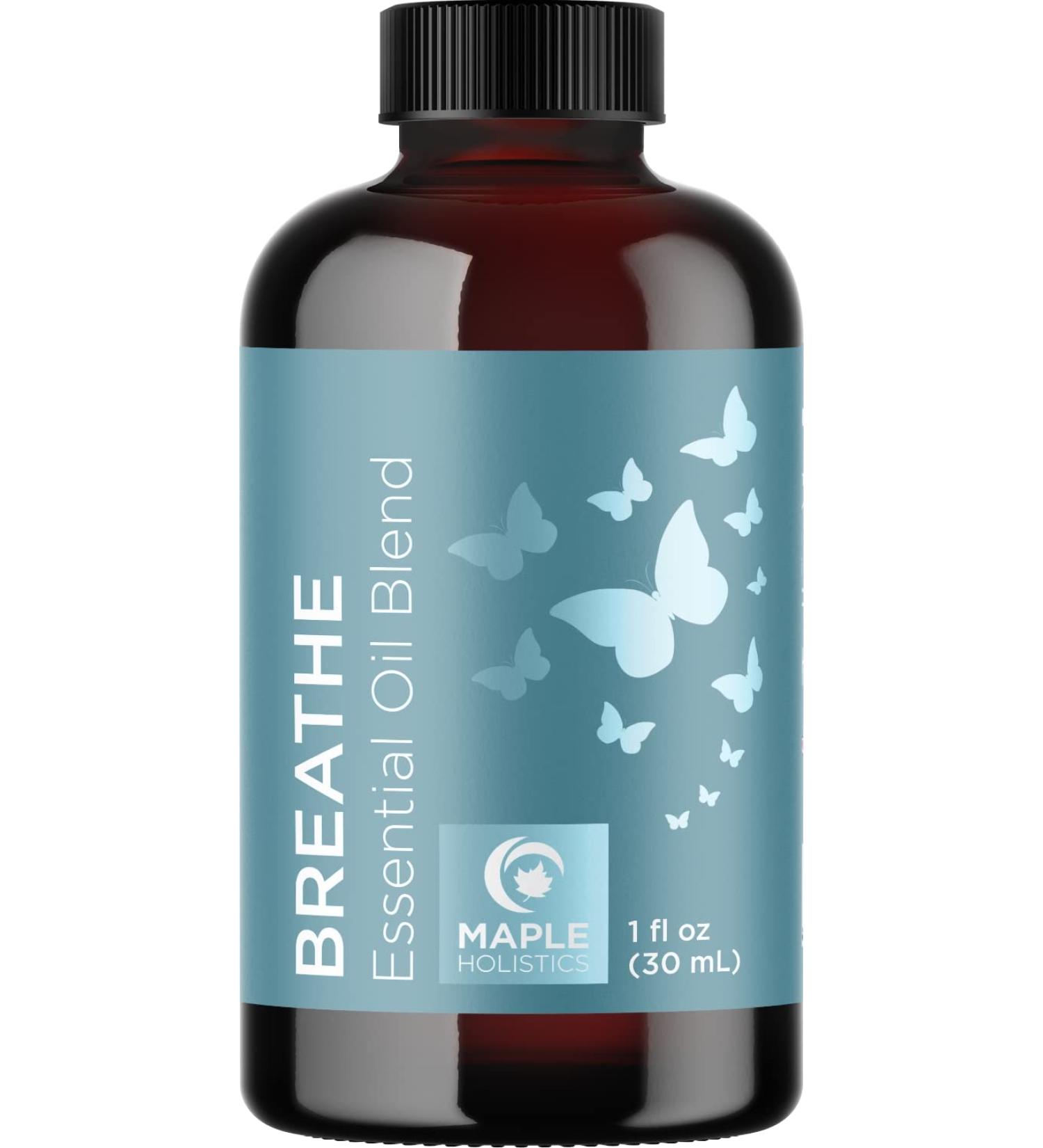 Breathe Blend Essential Oil for Diffuser - Eucalyptus, Peppermint, Tea Tree, and Mint Oils for Invigorating Home and Shower Aromatherapy - Buy Online on GoSupps.com