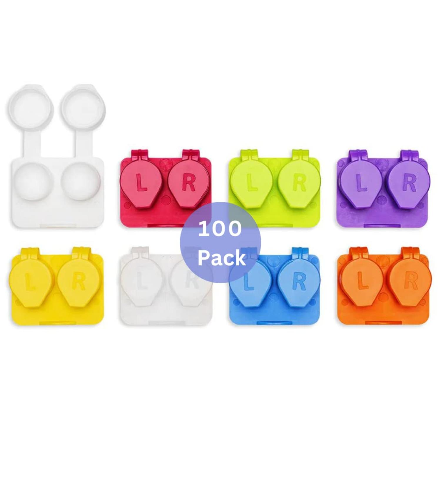 Deep Well Flip-Top Contact Lens Cases Assorted 100 pcs