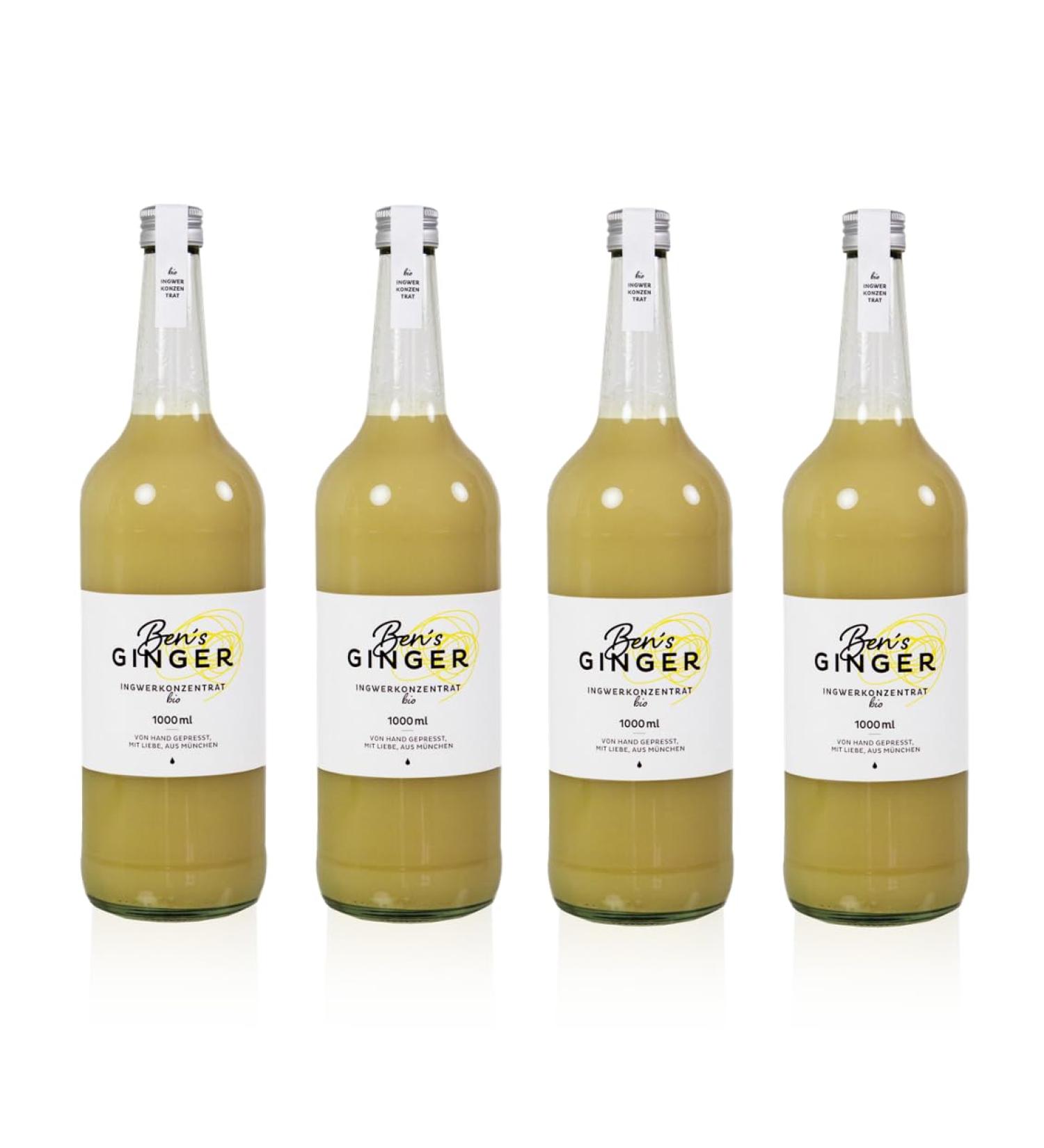 Ben's Ginger: Bio Ginger Center 1000ml |pressed by hand with love from Munich |daily booster ginger shot for tea cocktails dishes (4)