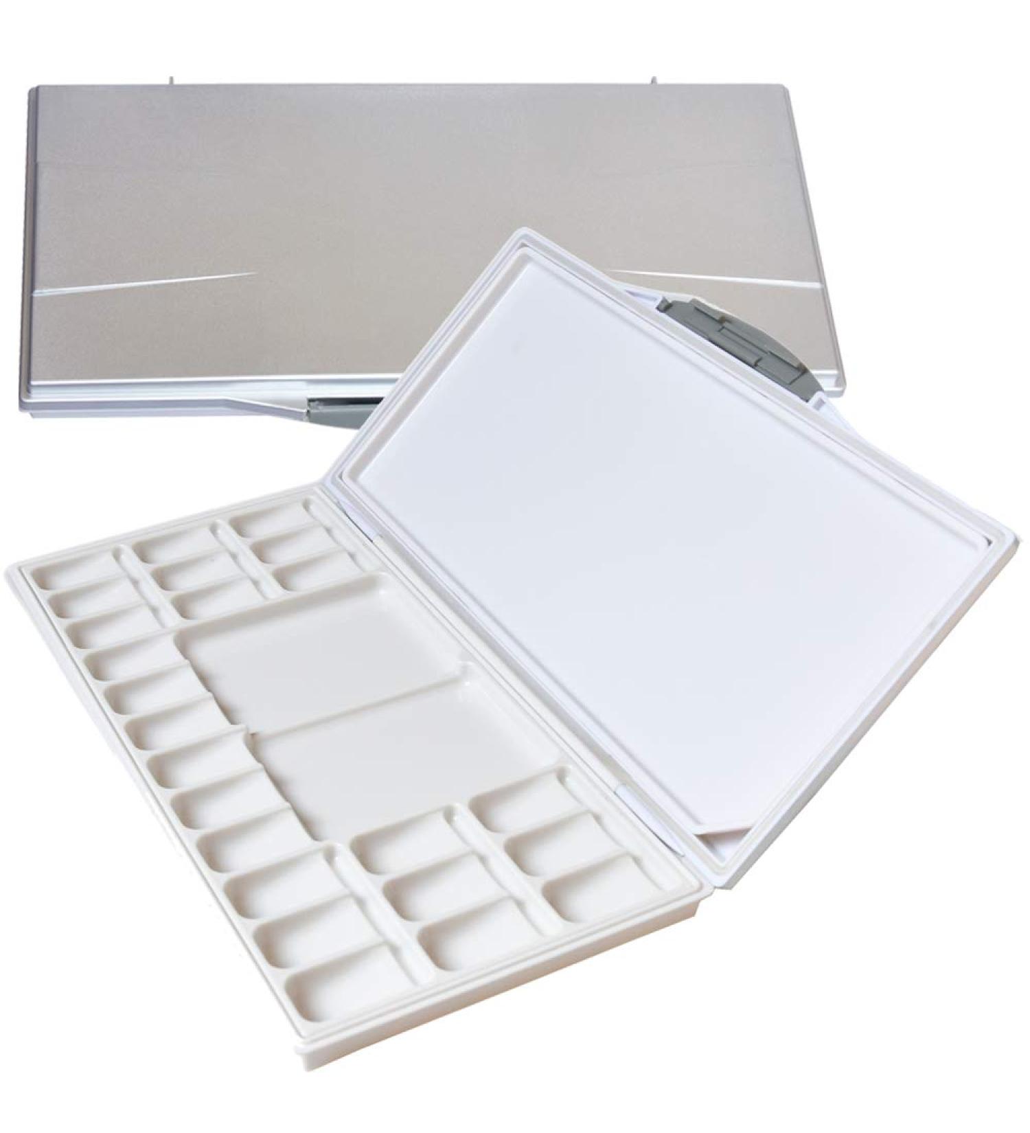 Watercolor Palette 24-Wells with Mixing Areas | Blue Folding Peel-Off Palette for Painting | Silver One Size - Buy Online on GoSupps.com