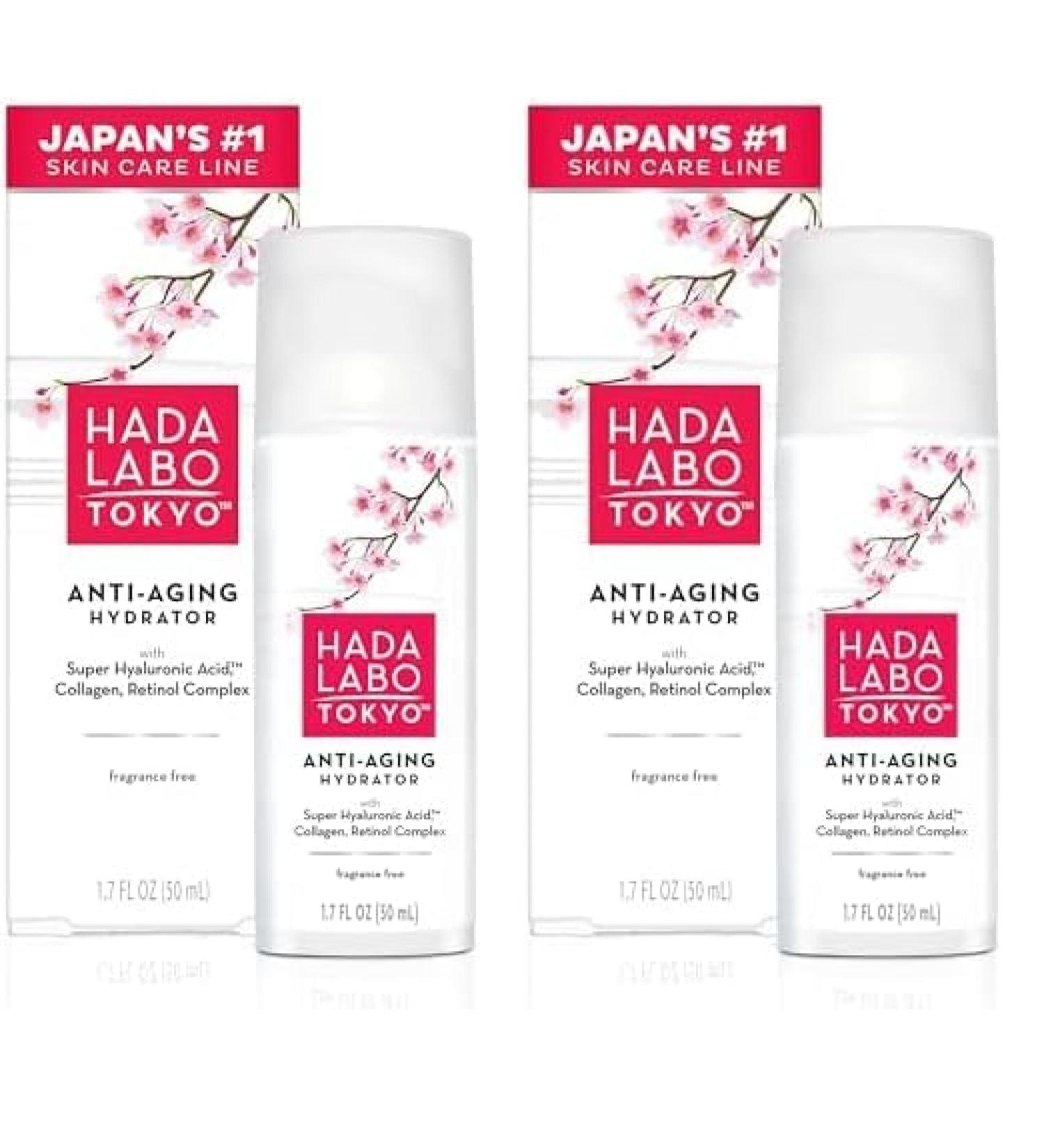 Hada Labo Tokyo Anti-Aging Hydrator 1.7 Fl. Oz | Super Hyaluronic Acid Collagen & Retinol Serum for Firmness & Elasticity - Fragrance Free - Buy Online on GoSupps.com