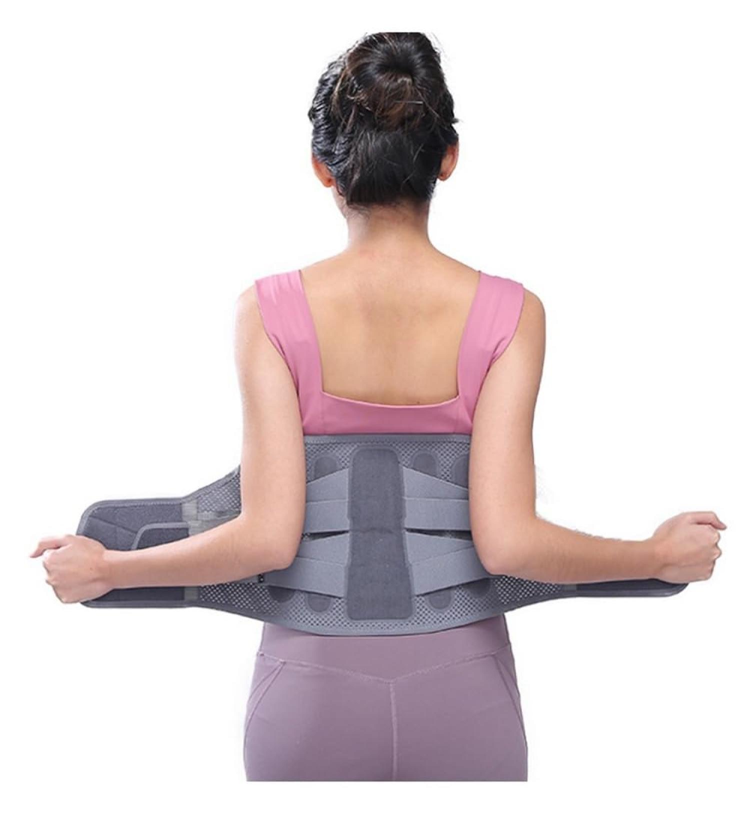 Unisex Lumbar Support Pain Relief Belt - Intervertebral Disc Back Support & Posture Correction - Steel Widened Waist Protection (Gray XXXL) - Buy Online on GoSupps.com