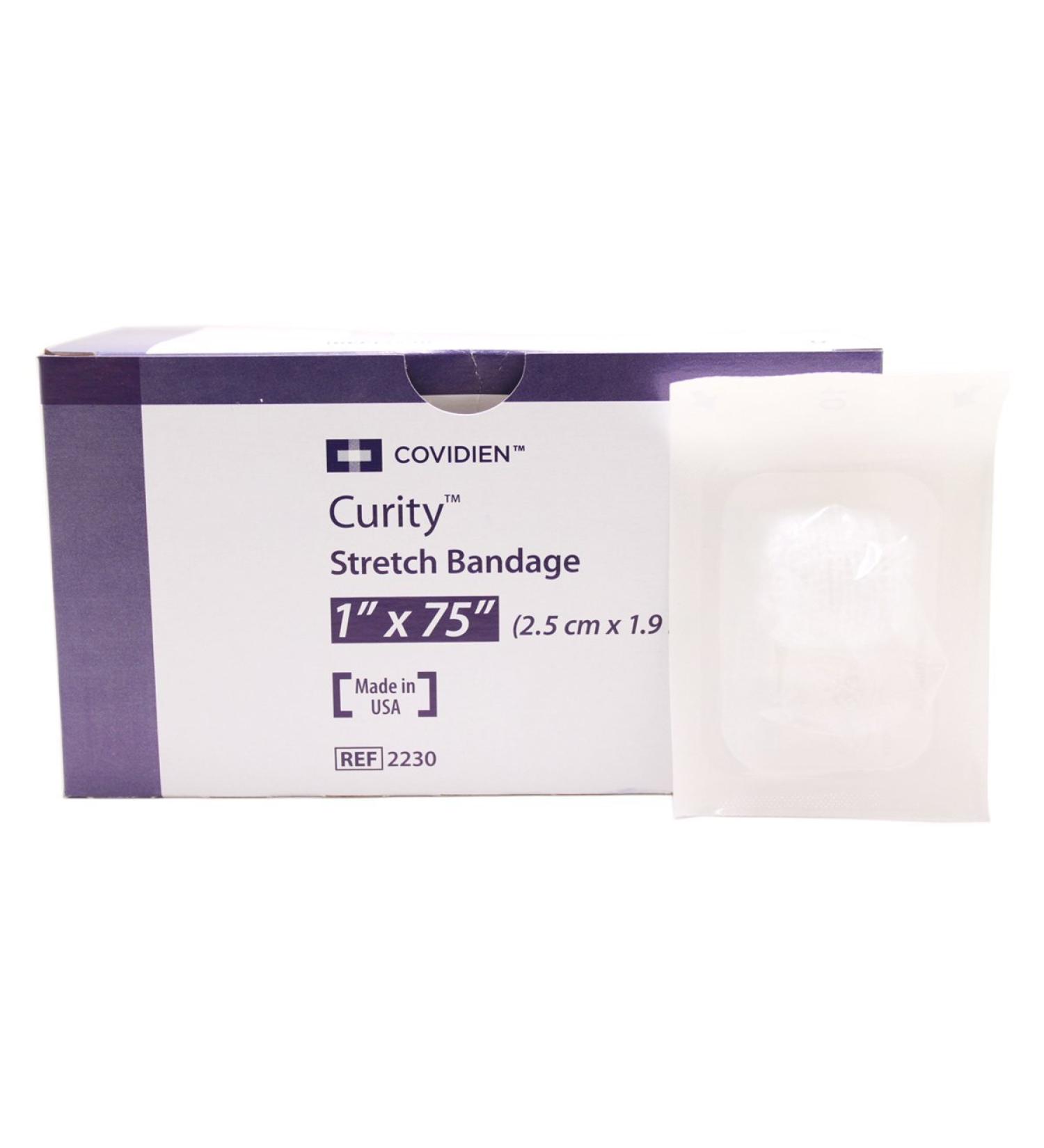 Curity Sterile Gauze Stretch Bandages 1" x 75" Sterile-Pack of 12