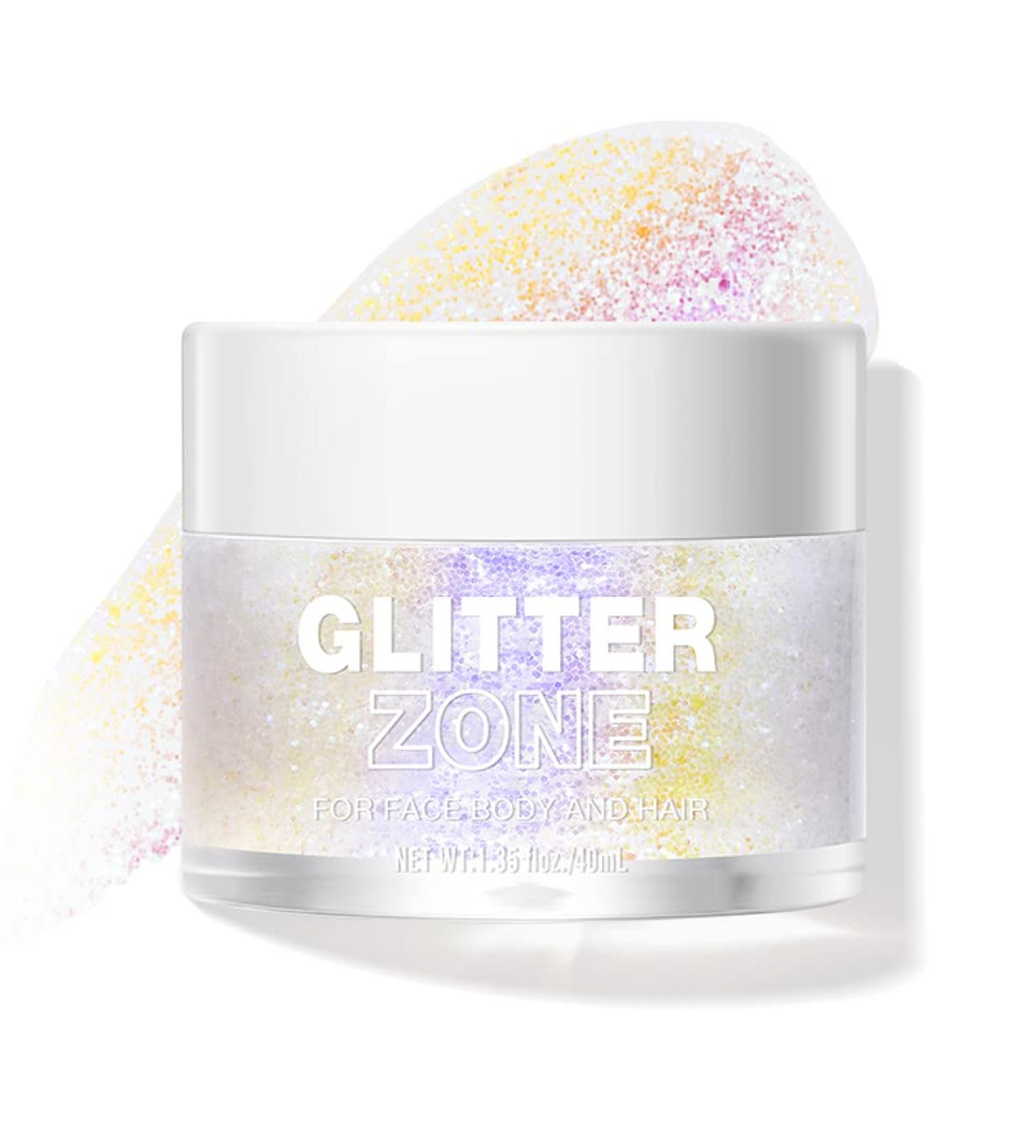 Langmanni Holographic Body Glitter Gel Eyeshadow - Color-Changing Neon Violet for Body Face Hair & Lips | 1.35 oz - Buy Online on GoSupps.com