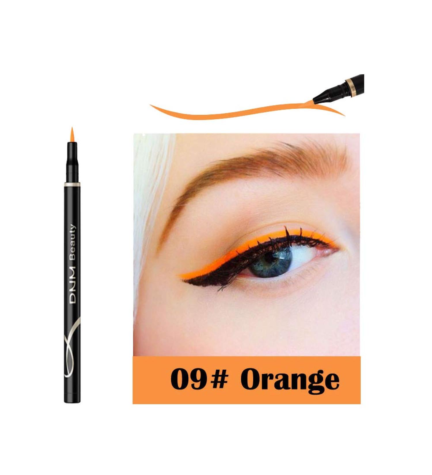 DNM Neon Cat Eye Liquid Eyeliner Pen - Waterproof Long-Lasting Black Eye Liner Pencil, Orange - Makeup Tools and Cosmetics - Buy Online on GoSupps.com