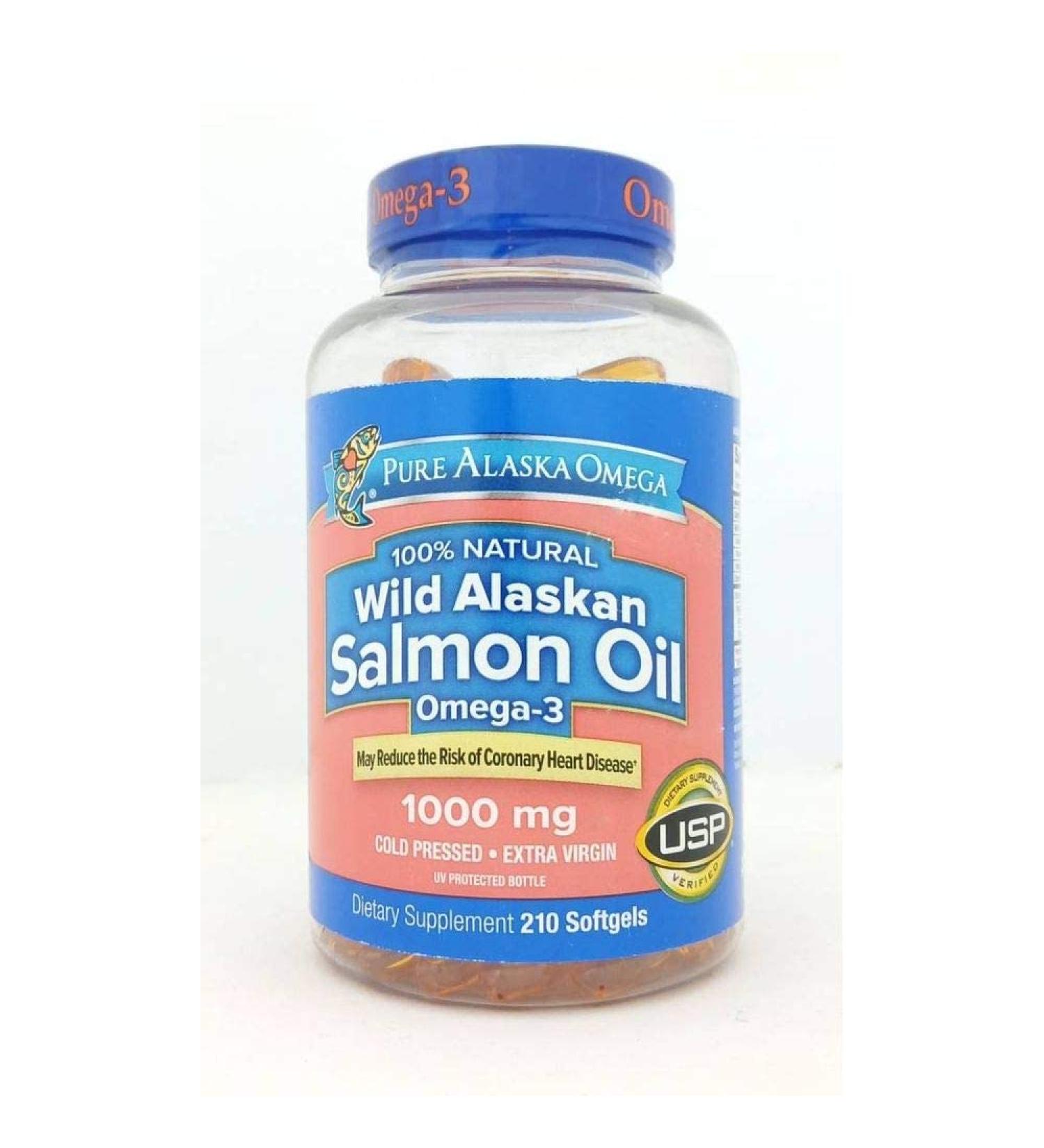 Pure Alaska Omega-3 Wild Alaskan Salmon Oil 1000mg - 210 ct | High-Quality Fish Oil Supplement - Buy Online on GoSupps.com