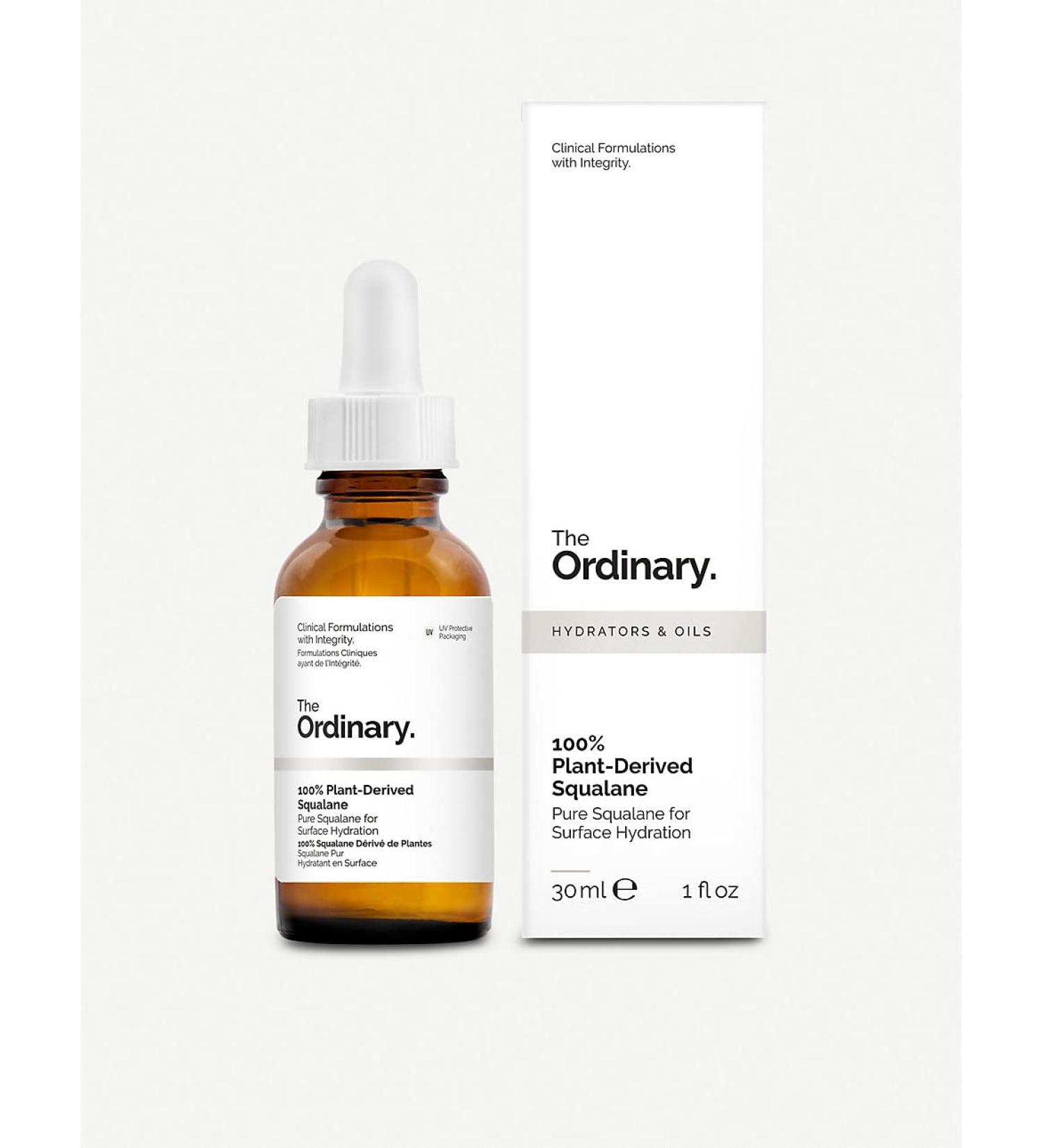 The Ordinary 100% Plant-Derived Squalane Oil 30ml - 1 Fl Oz Skin Moisturizer for Face