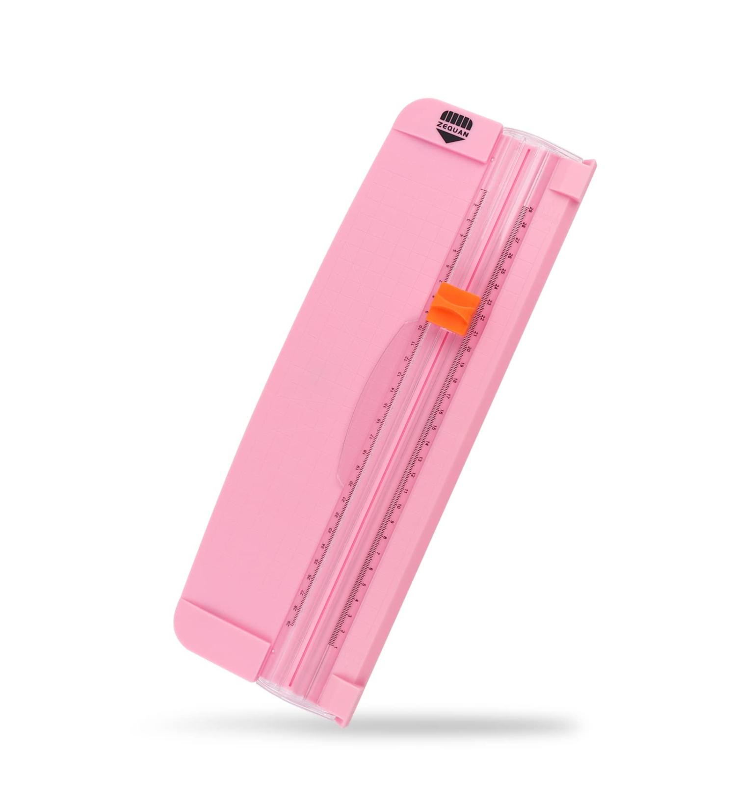 ZEQUAN Small Paper Trimmer  Portable Paper Cutter for Label  Origami  Card  Photo  Coupon  Scrapbook  Cardstock  Laminated Paper  and Craft Project Pink - Buy Online on GoSupps.com