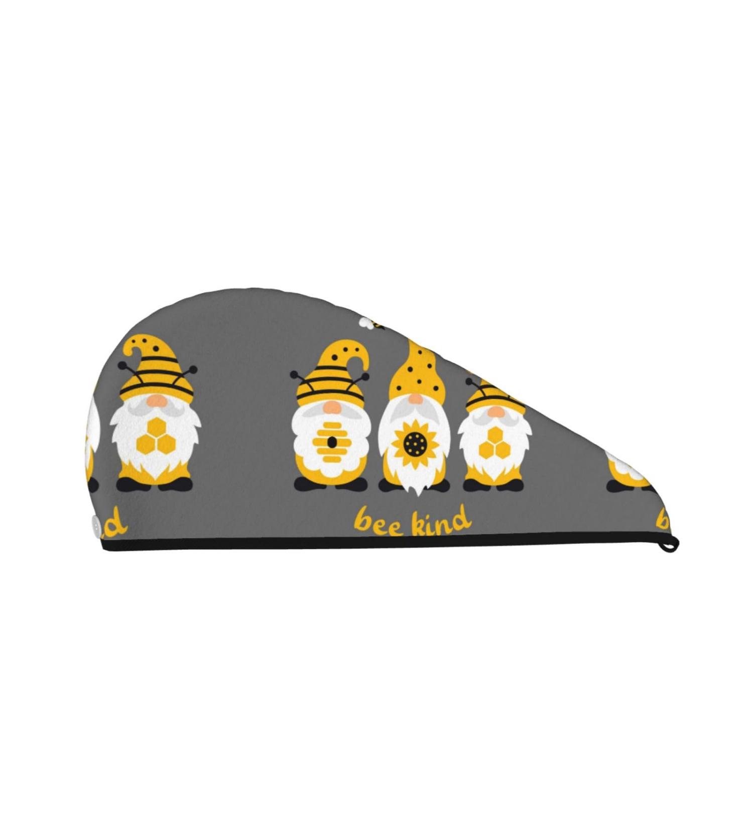 Bee Kind Hair Towel Wrap - Quick-Dry Hair Turban & Buttoned Head Towel | International Shipping Available - Buy Online on GoSupps.com