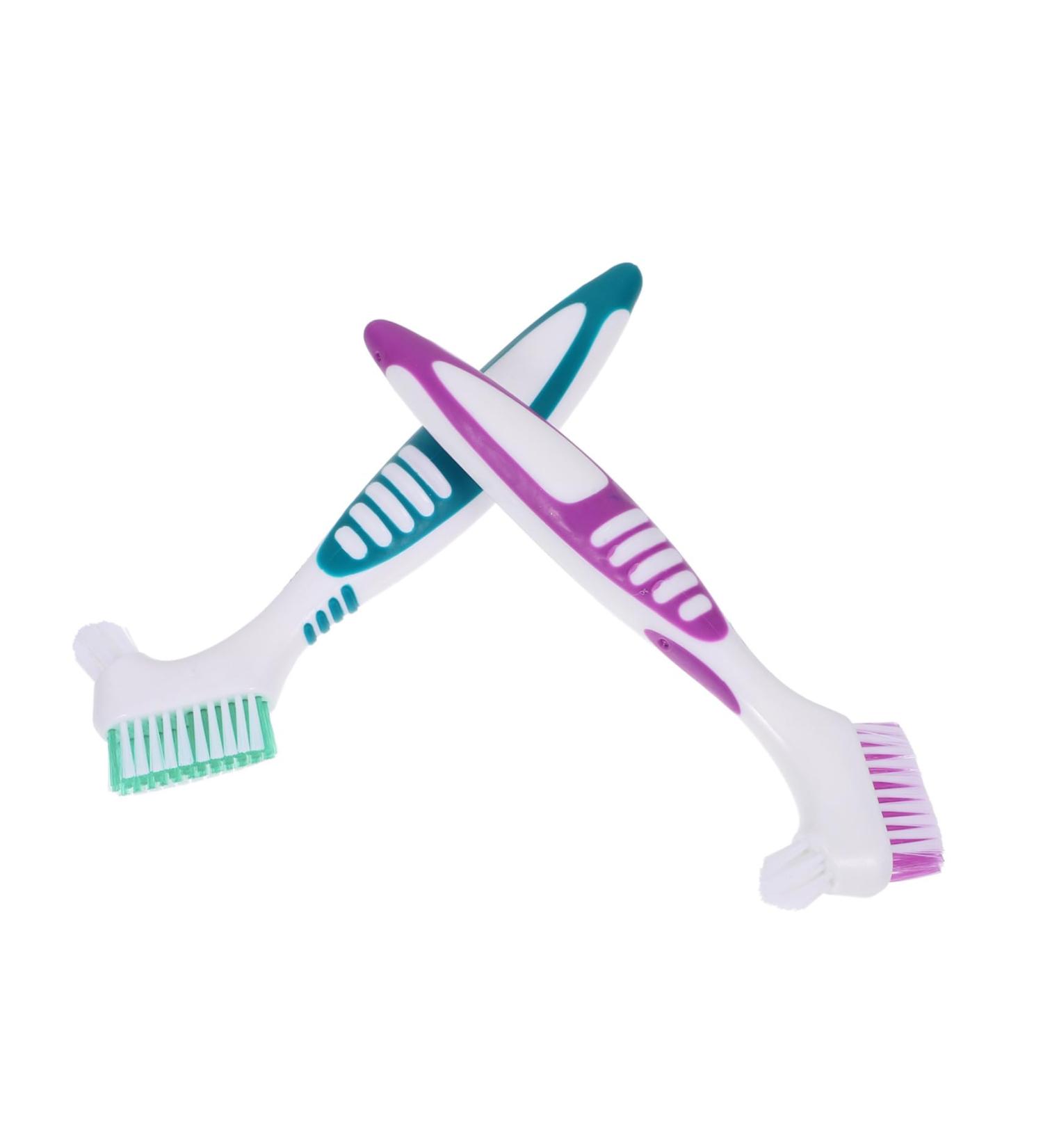 Minkissy 2-Piece Prosthesis Cleaning Brush Set | Travel-Friendly Prosthetic Toothbrush for Effective Cleaning - Buy Online on GoSupps.com